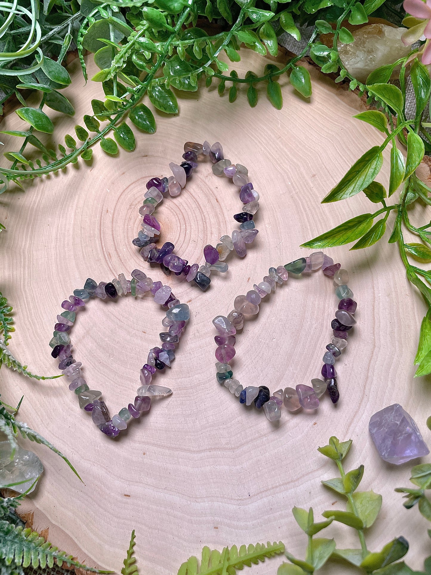 Rainbow Fluorite Chip Bracelet