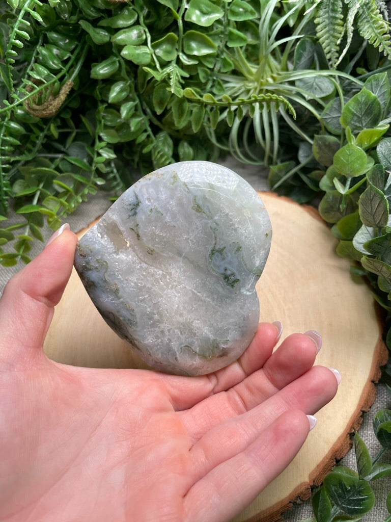 Moss Agate Heart Dish