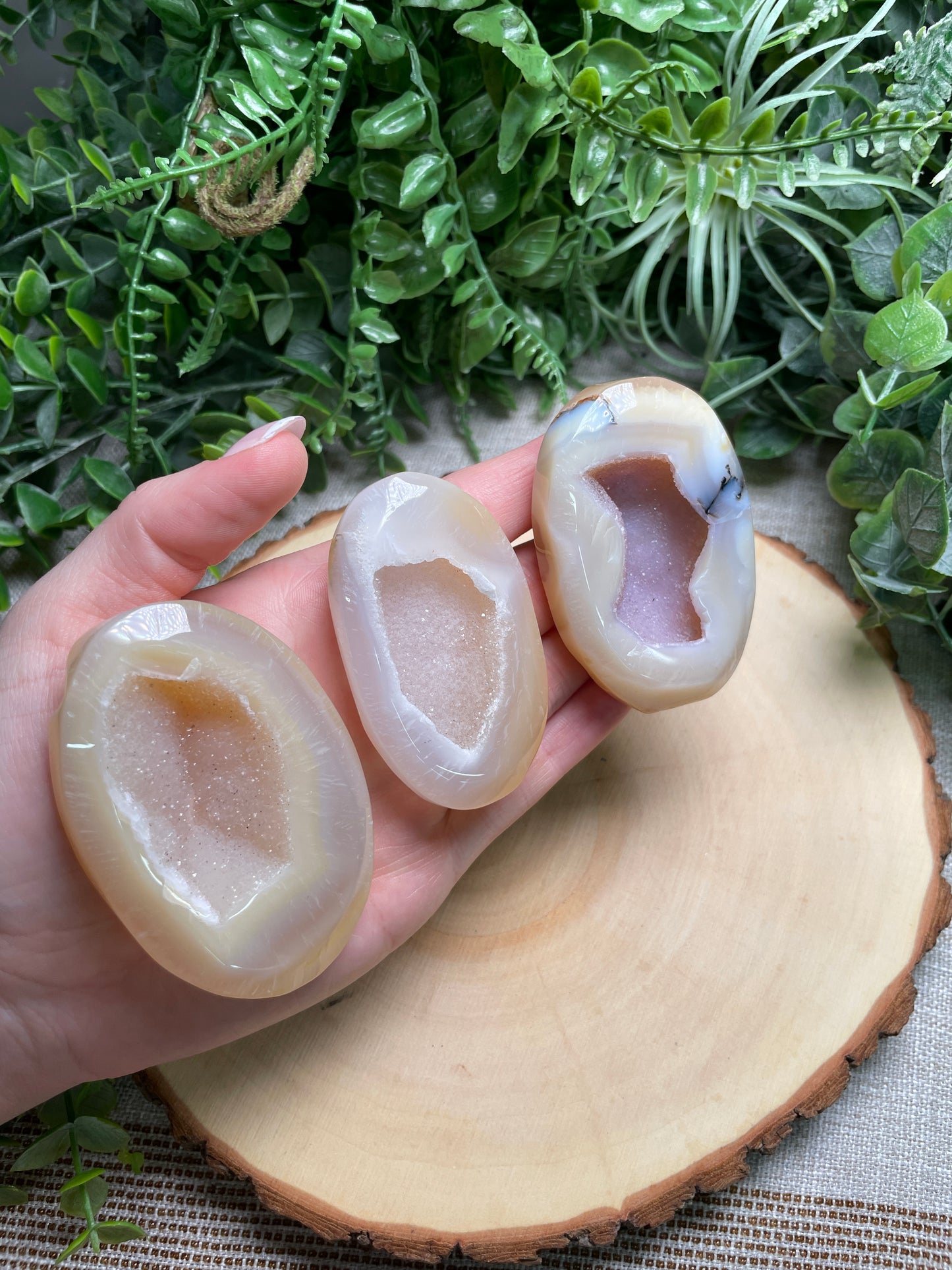 Druzy Agate Palm Stone