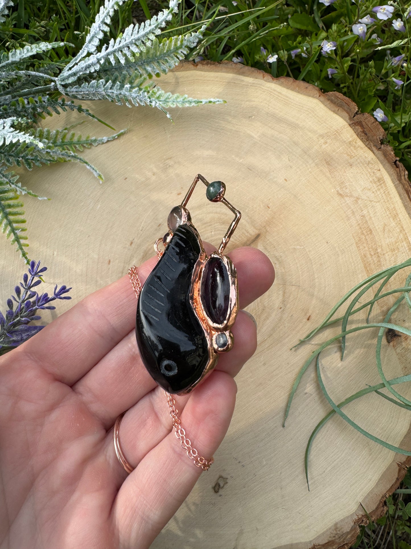 Tadpole with Crystal Bubbles Necklace