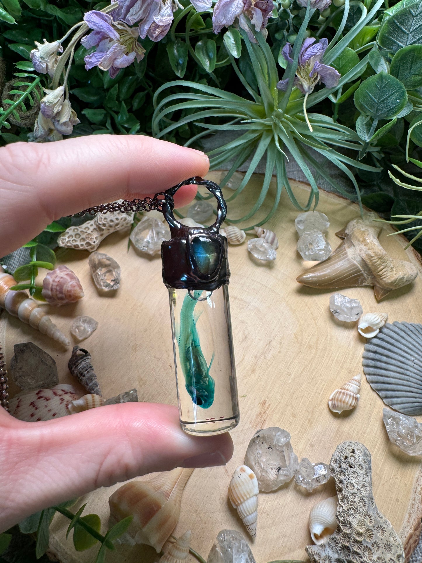 Labradorite Minnow Oddity Vial Necklace