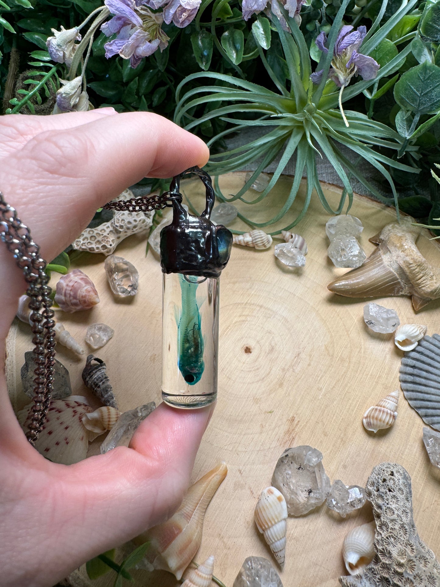 Labradorite Minnow Oddity Vial Necklace