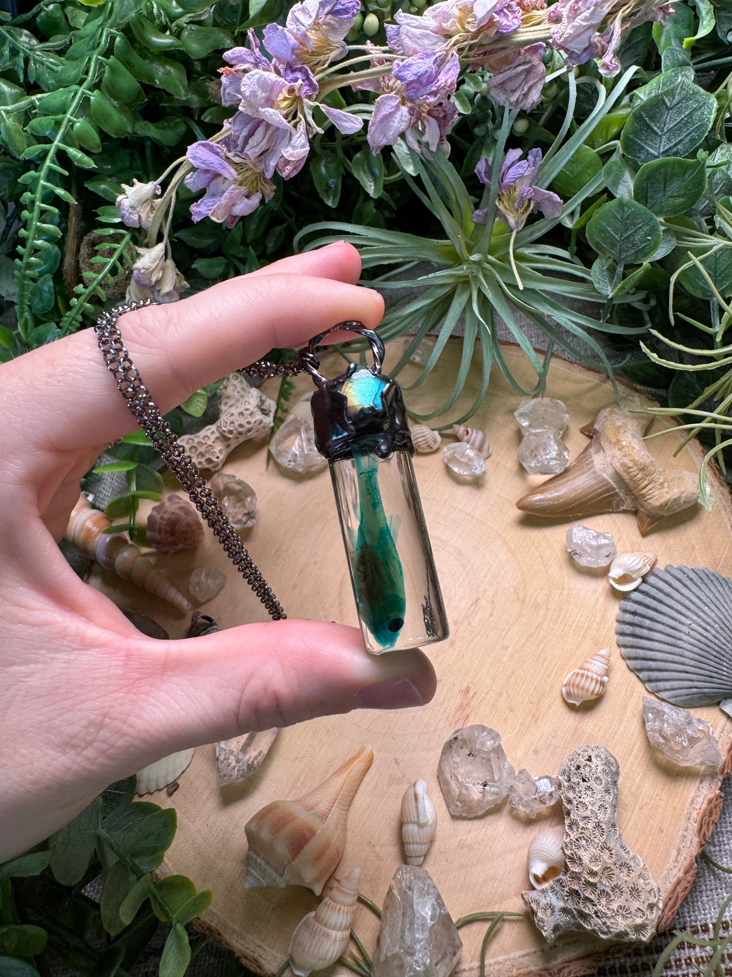 Labradorite Minnow Oddity Vial Necklace