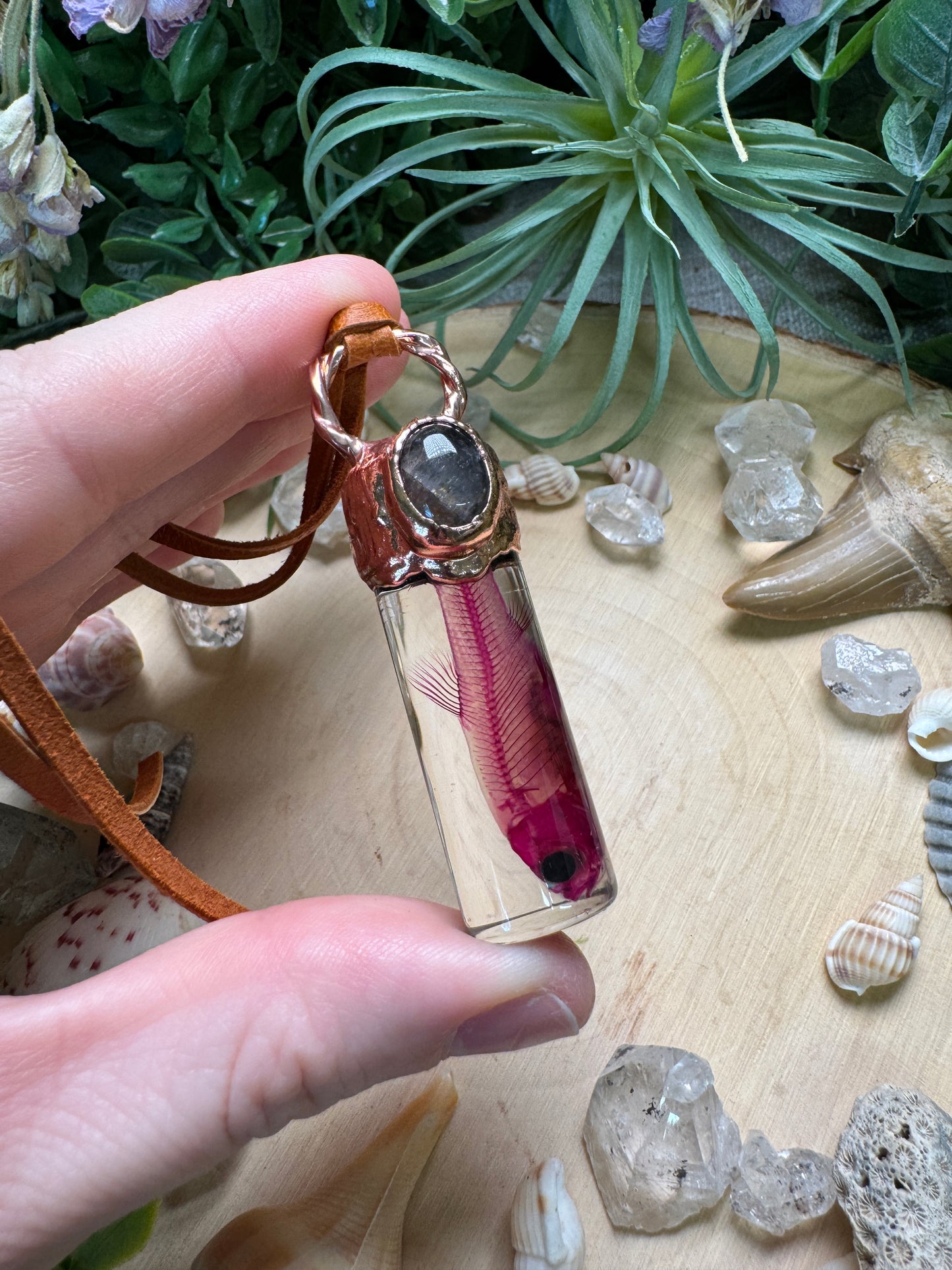 Super 7 and Minnow Oddity Vial Necklace