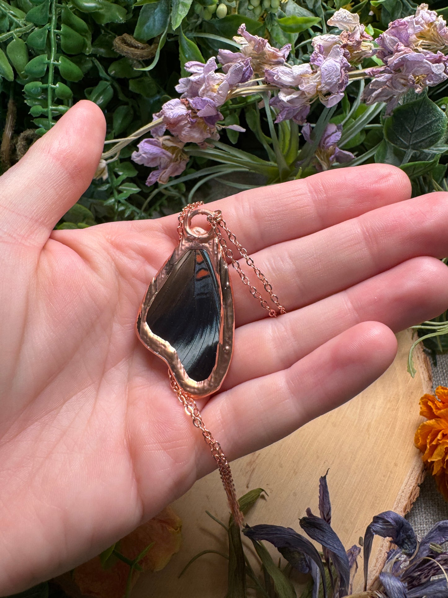 Labradorite and Butterfly Wing Necklace