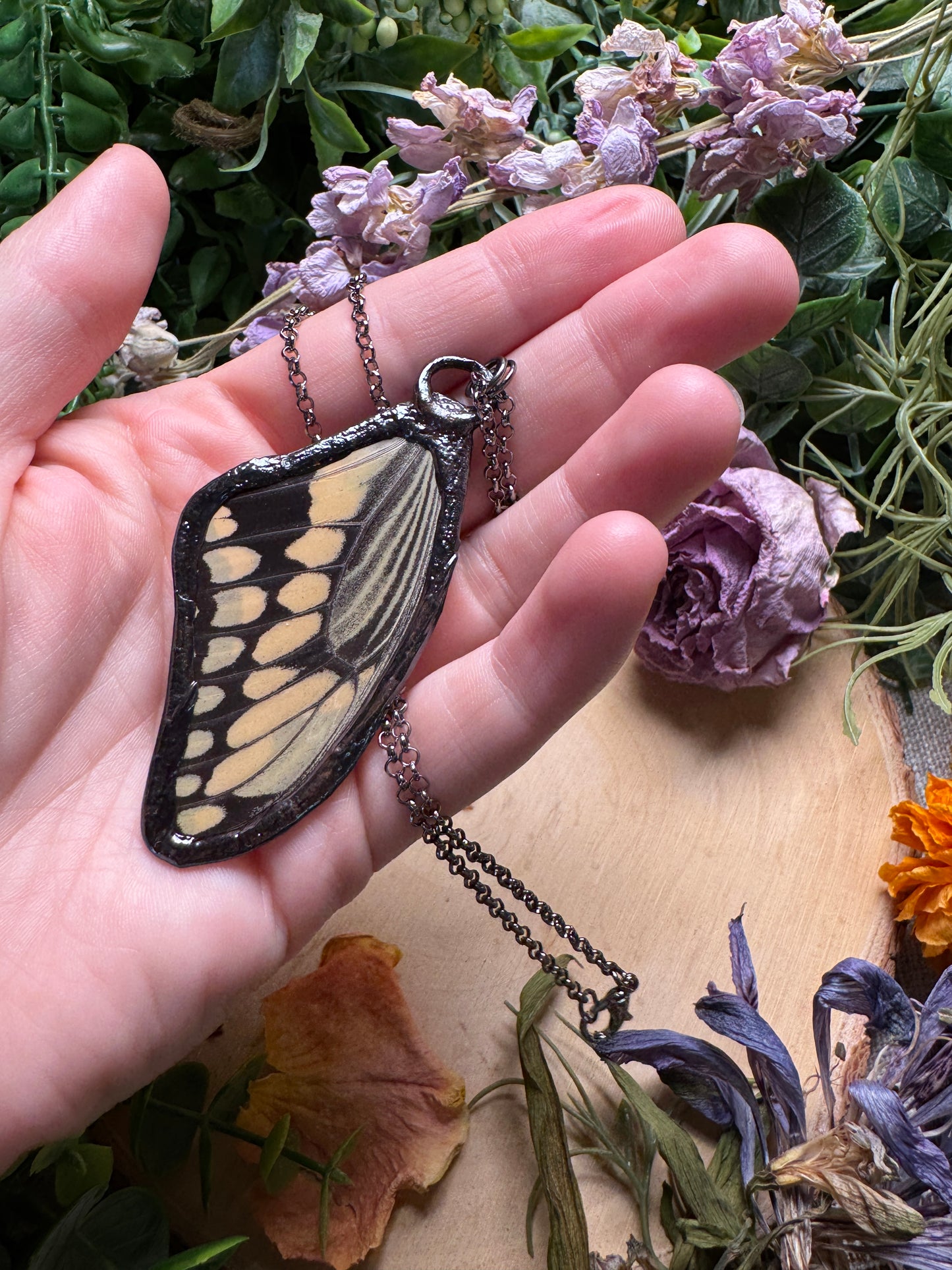 Labradorite Star and Butterfly Wing Necklace