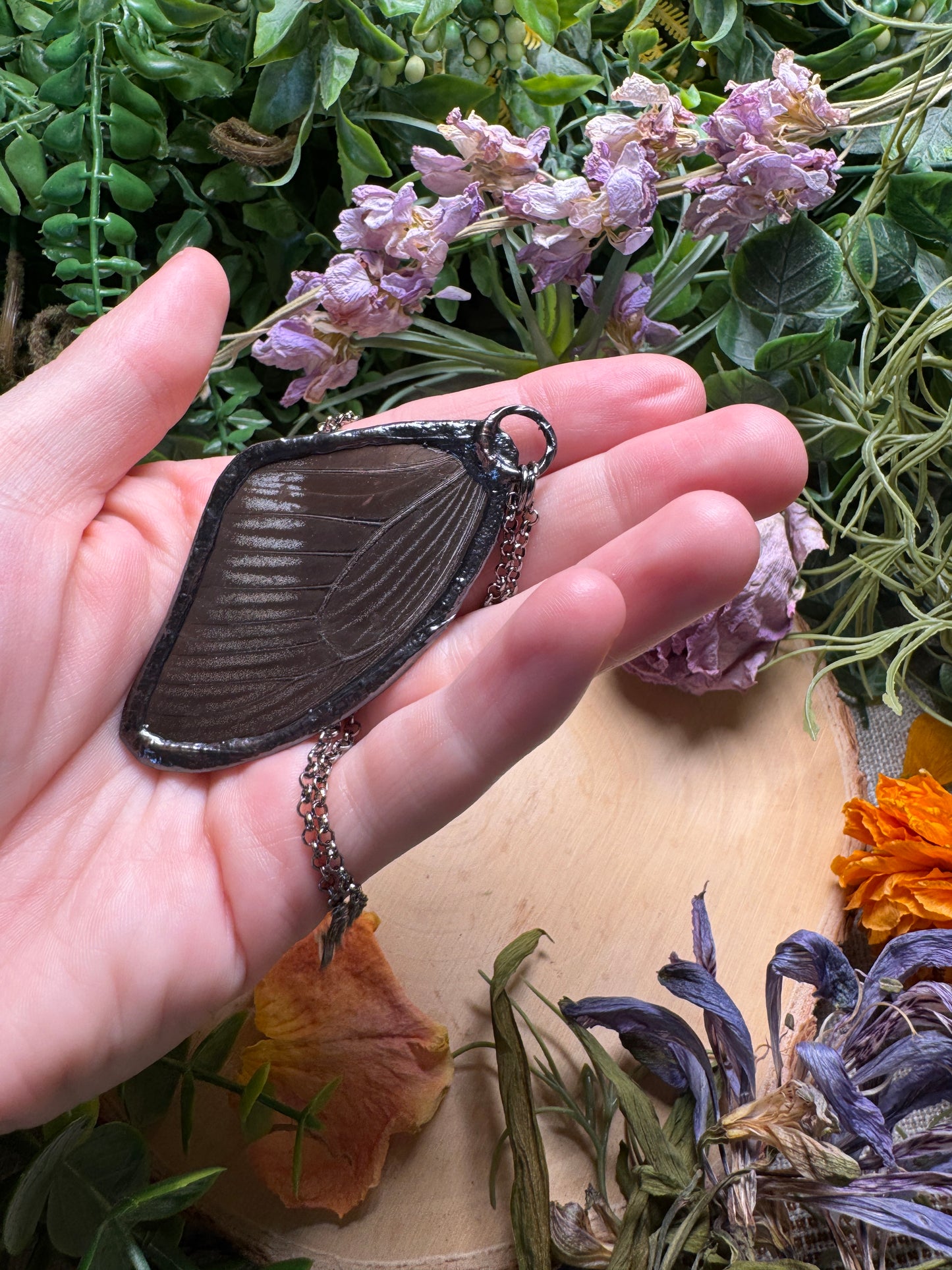 Larimar and Butterfly Wing Necklace
