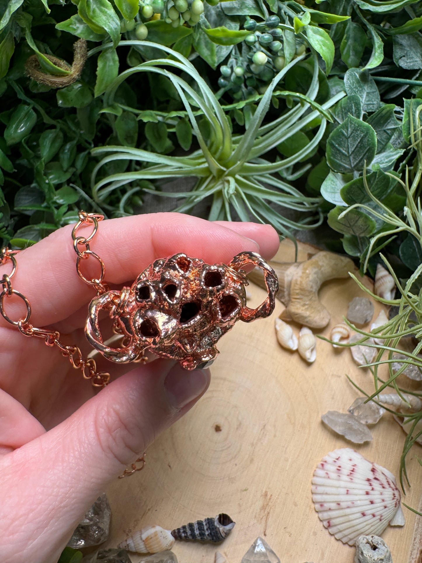 Labradorite, Barnacles, and Starfish Arm Oddity Vial Necklace