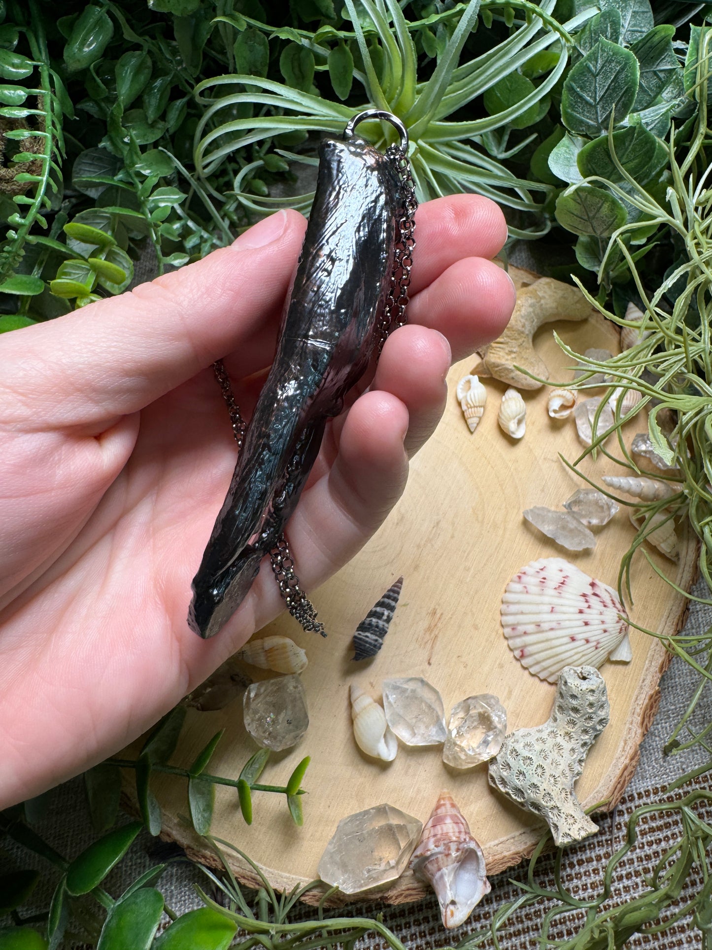 Moonstone Crab Claw Necklace