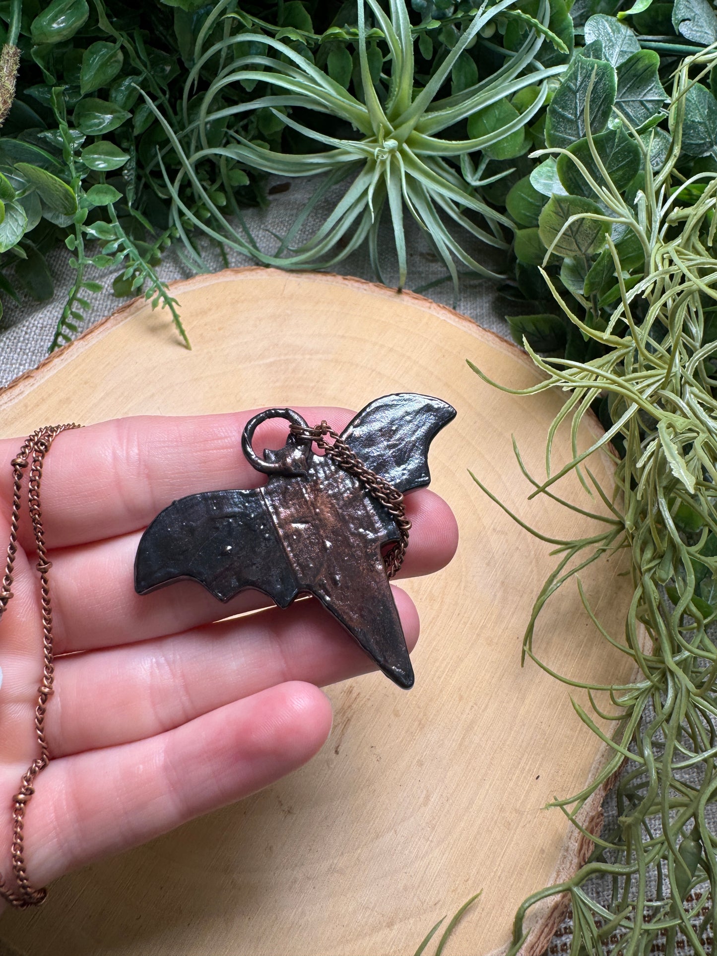 Fossilized Palm Root Bat Necklace