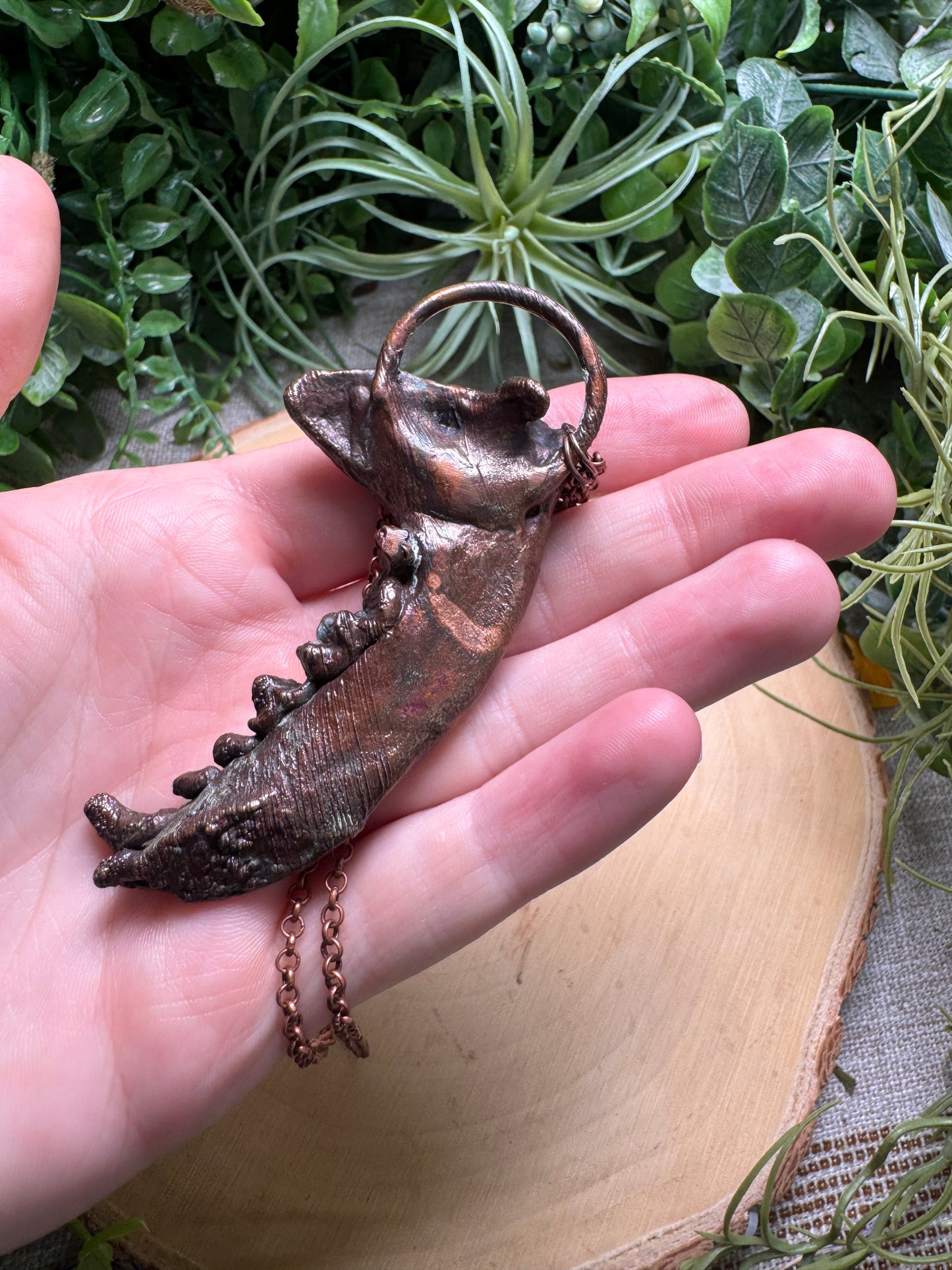 Labradorite and Otter Jawbone Necklace