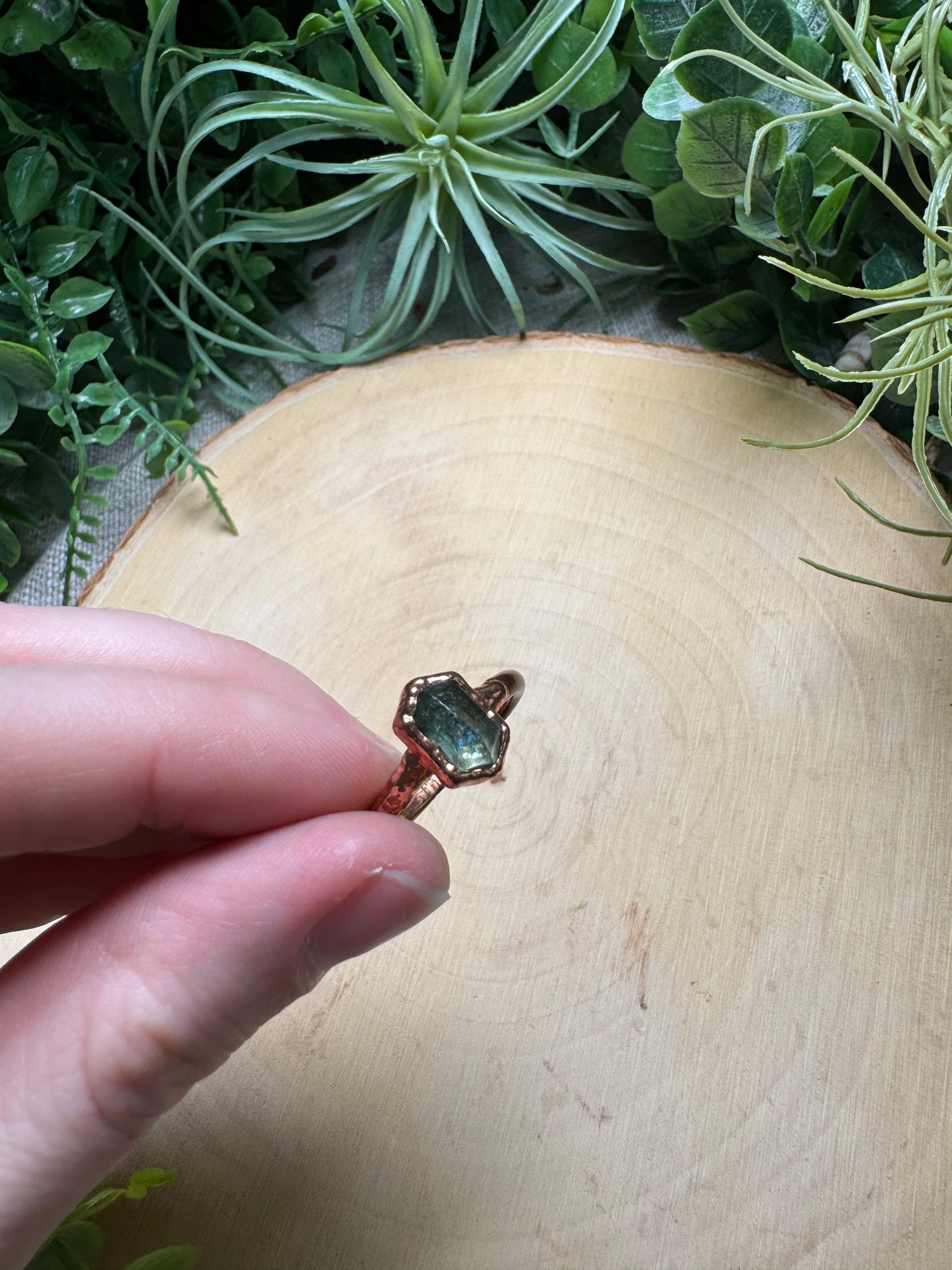 Green Kyanite Ring Size 9