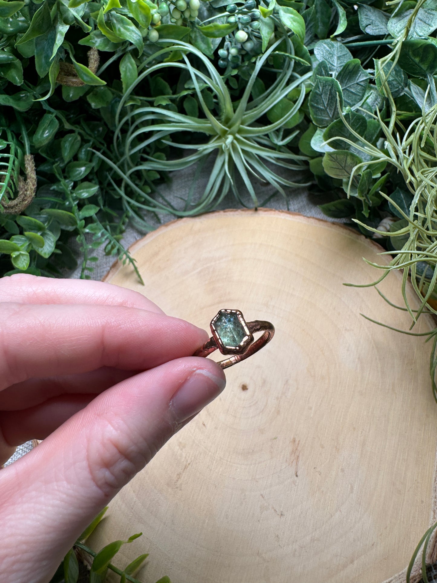 Green Kyanite Ring Size 9