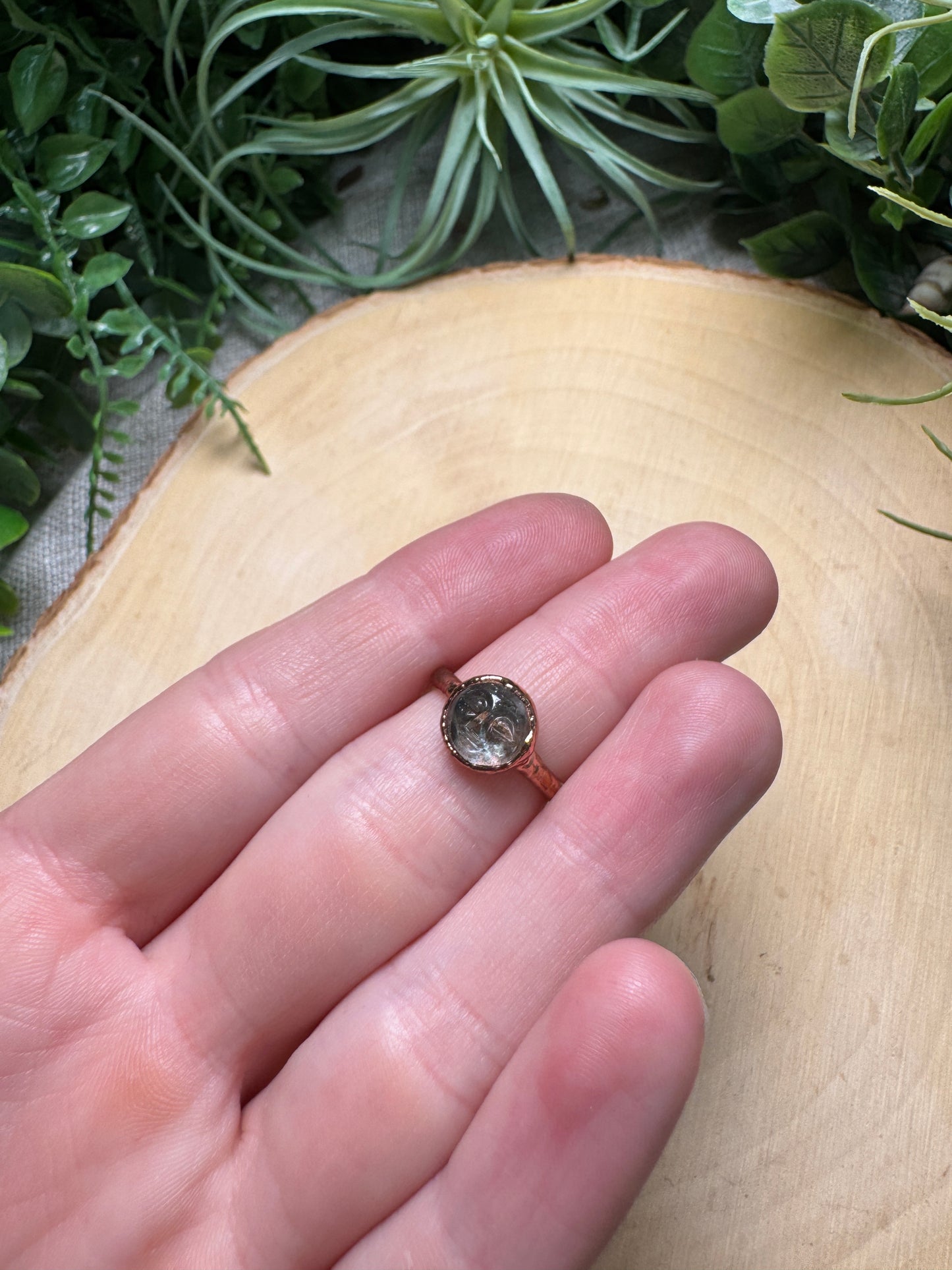 Aquamarine Goddess Ring Size 4