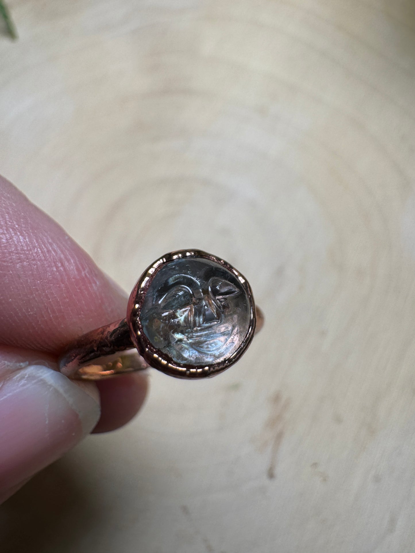 Aquamarine Goddess Ring Size 4