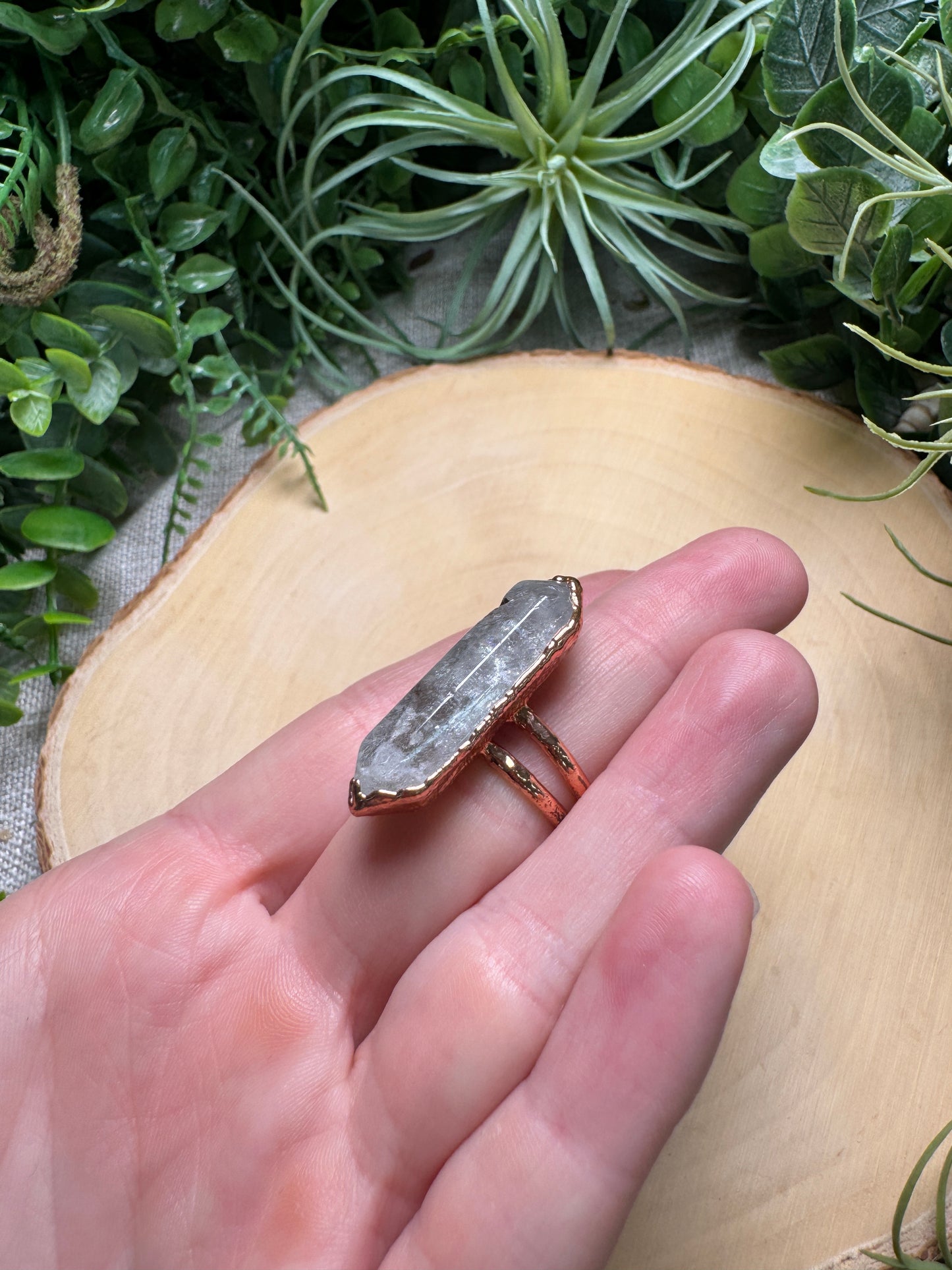 Clear Quartz Ring Size 6.25