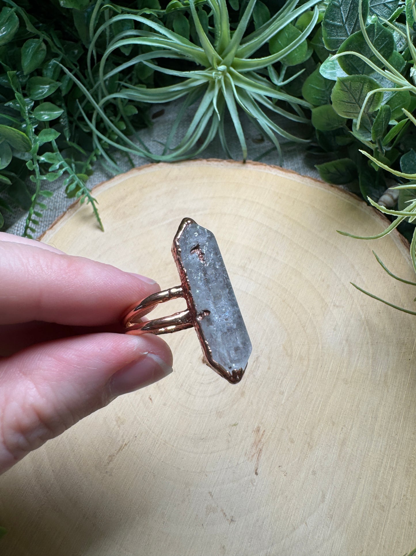 Clear Quartz Ring Size 6.25