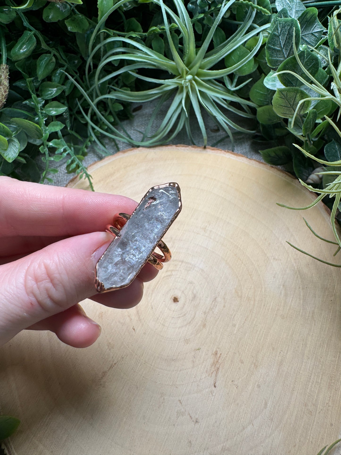 Clear Quartz Ring Size 6.25