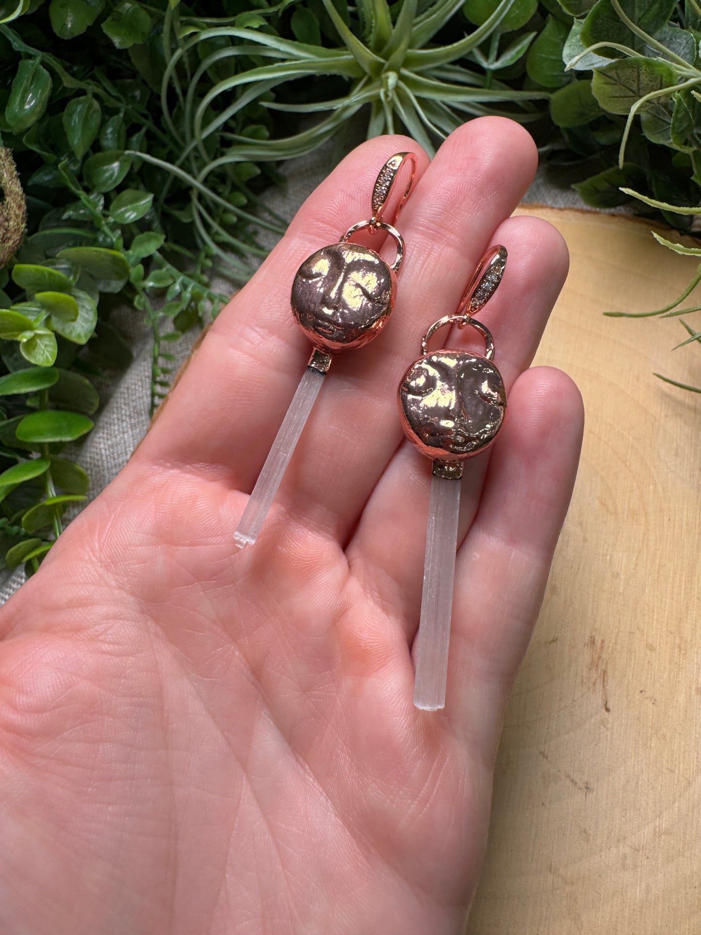 Addison- Selenite Goddess Earrings
