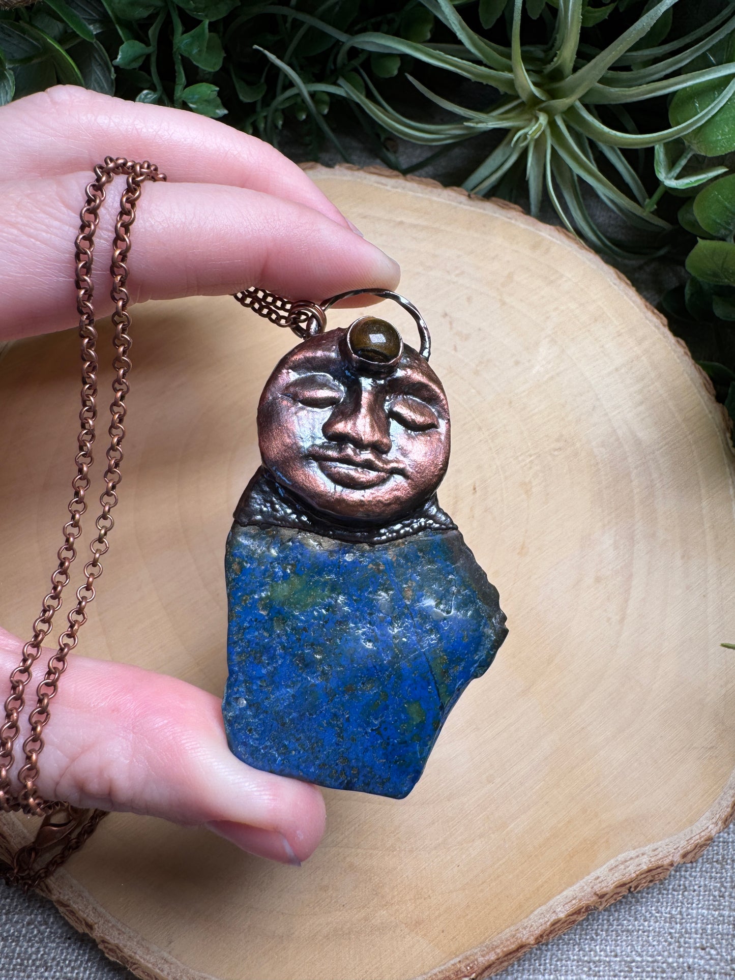 Holly- Tigers Eye and Chrysocolla Goddess Necklace
