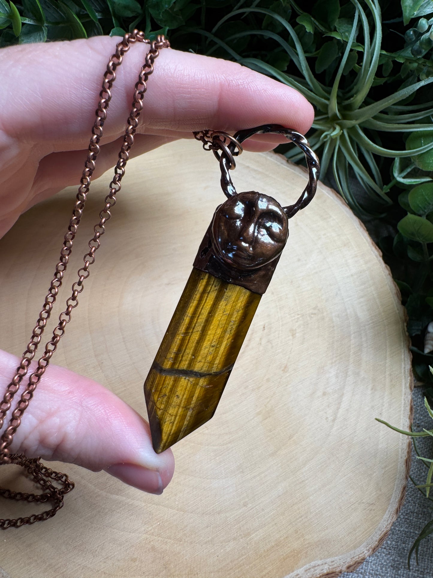 Ava- Tigers Eye Goddess Necklace