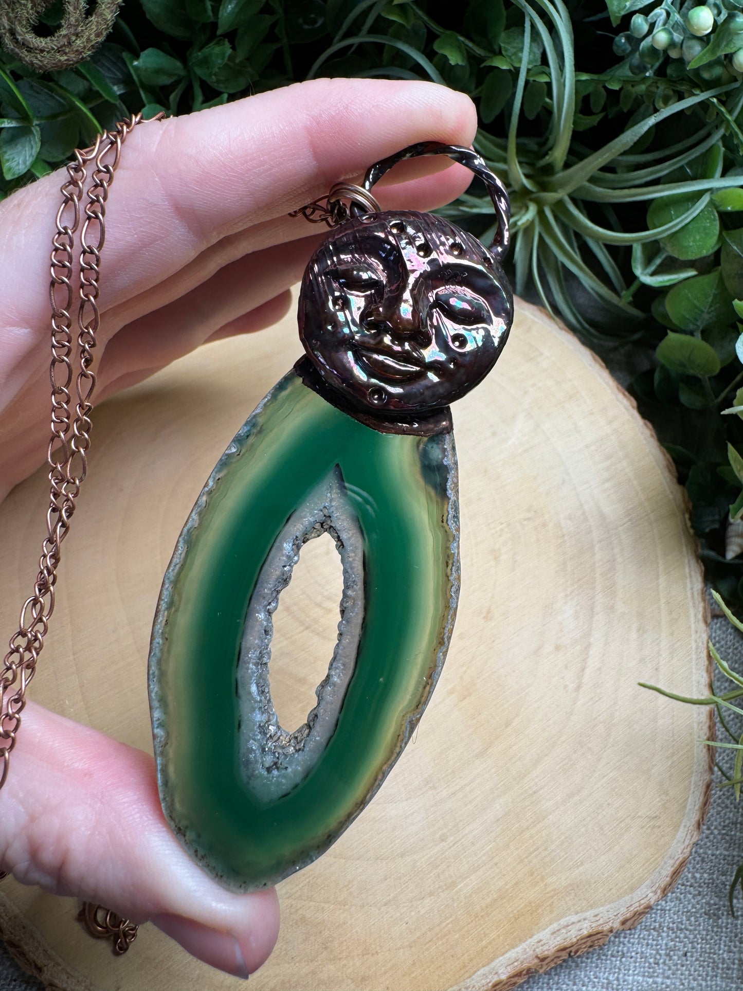 Tara- Green Agate Goddess Necklace