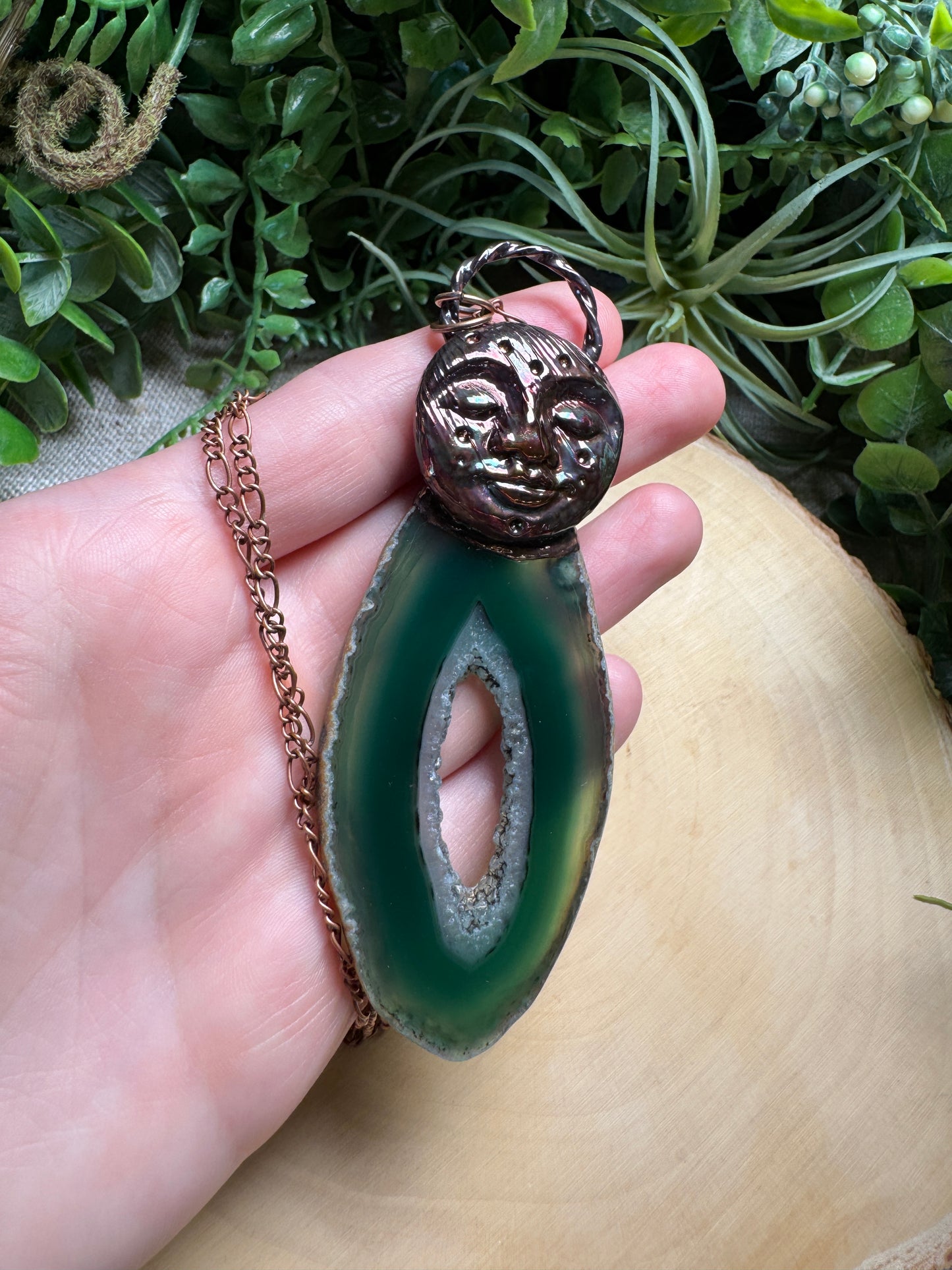 Tara- Green Agate Goddess Necklace