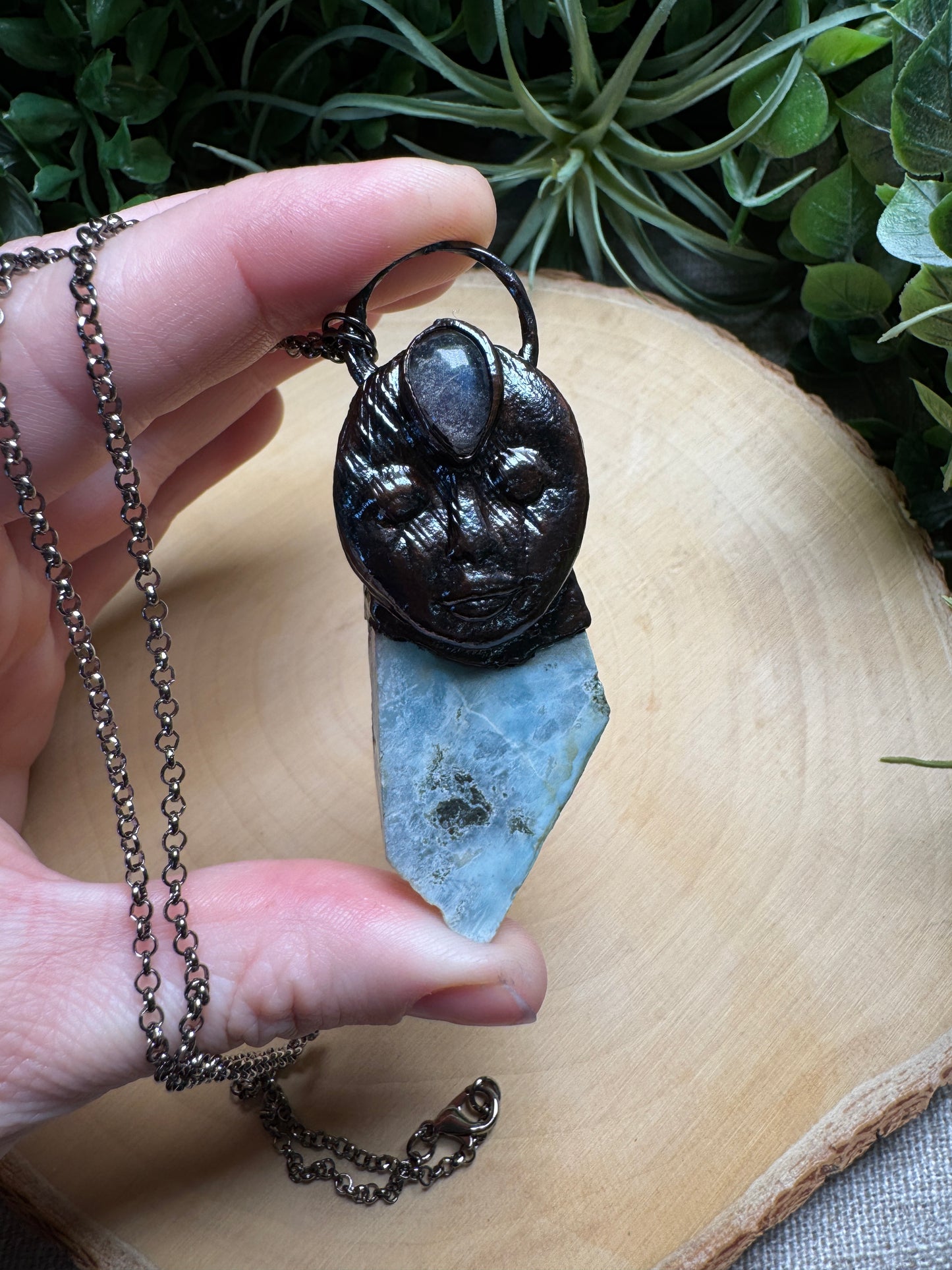 Sophia- Labradorite and Larimar Goddess Necklace