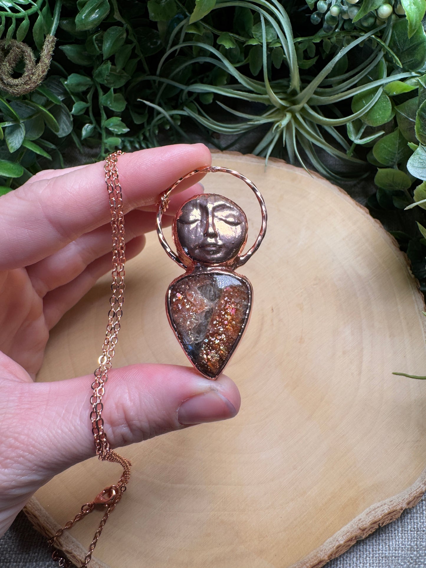 Emily- Sunstone Goddess Necklace