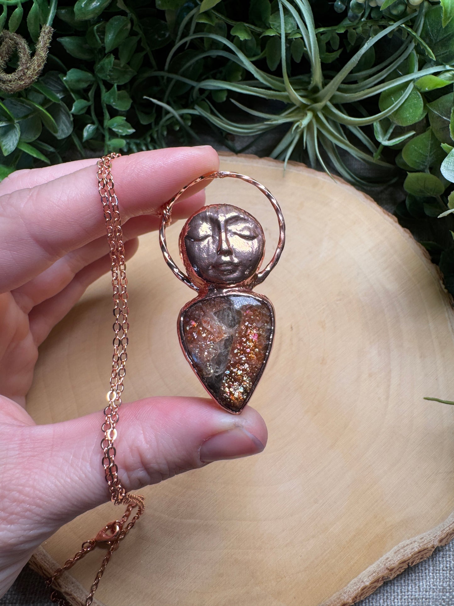 Emily- Sunstone Goddess Necklace