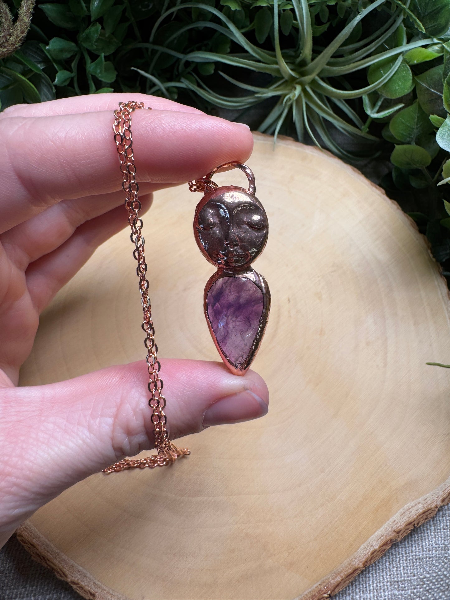 Carrie- Amethyst Goddess Necklace