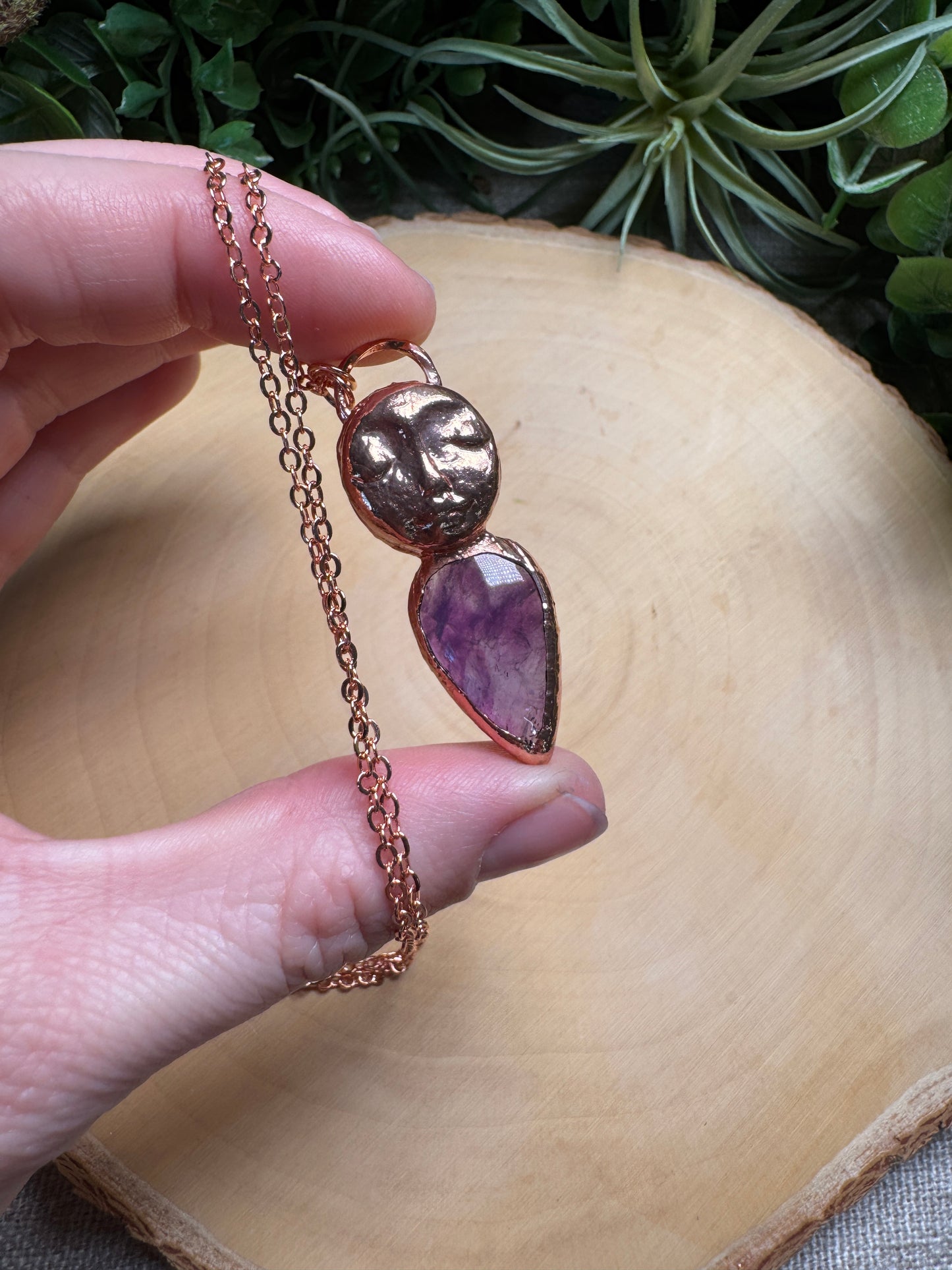 Carrie- Amethyst Goddess Necklace