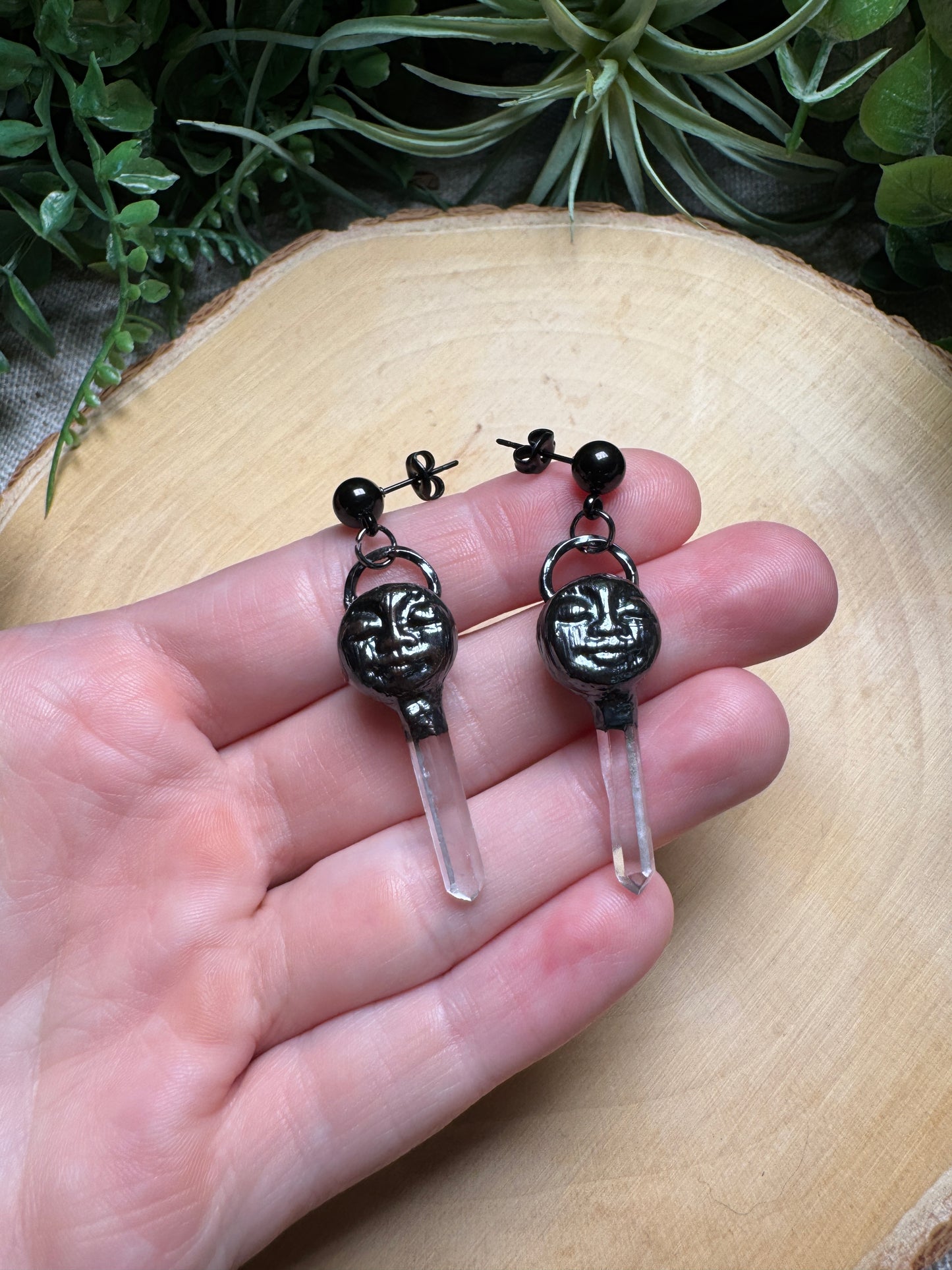 Aubrey- Clear Quartz Goddess Earrings