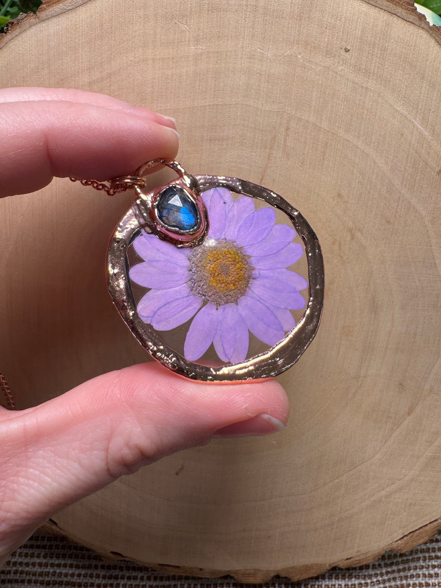 Asteria- Labradorite and Flower Necklace