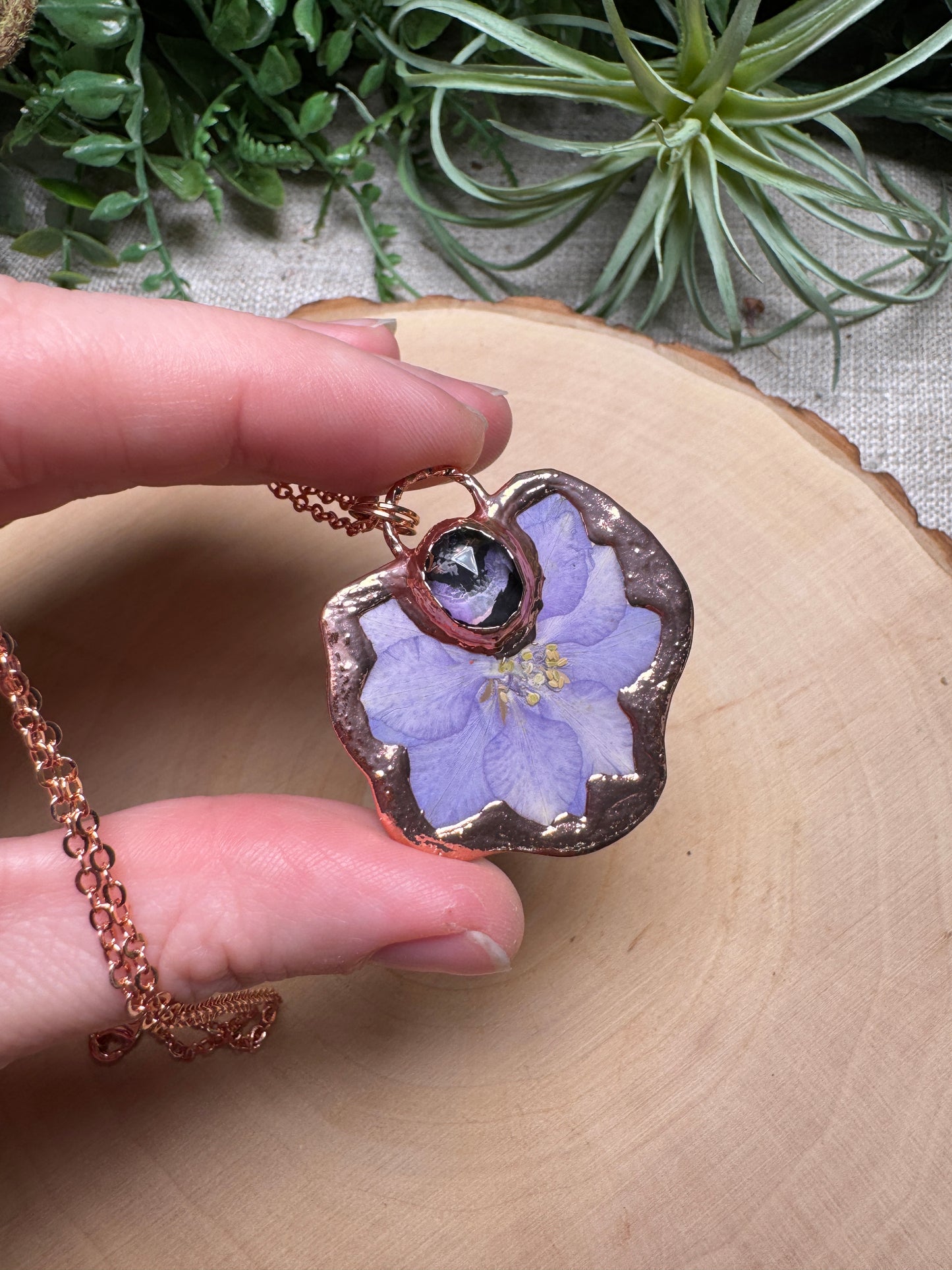 Moonpetal- Amethyst and Flower Necklace