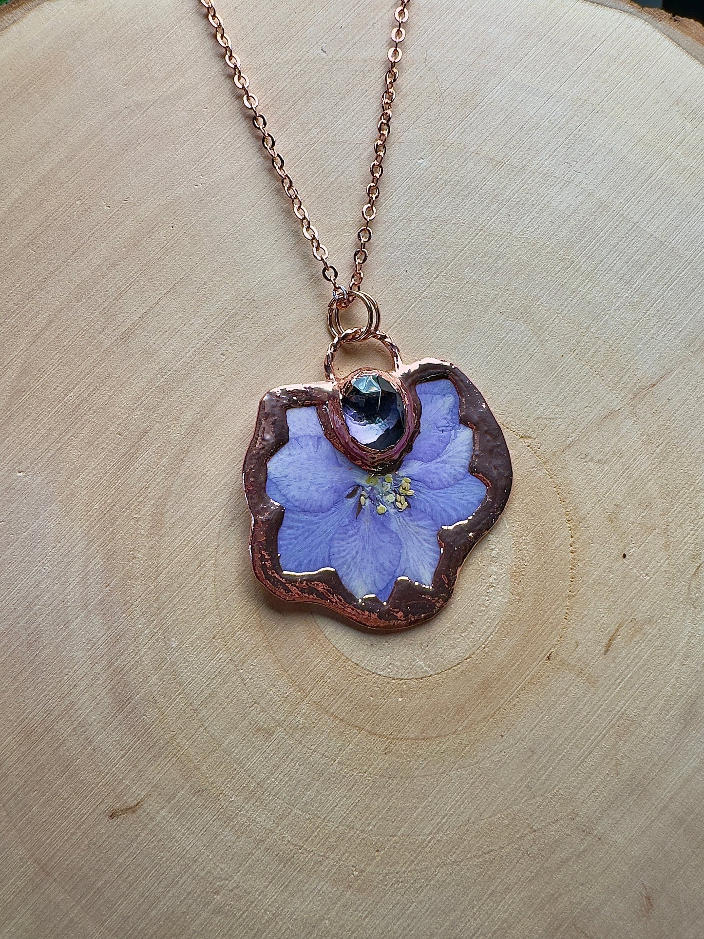 Moonpetal- Amethyst and Flower Necklace