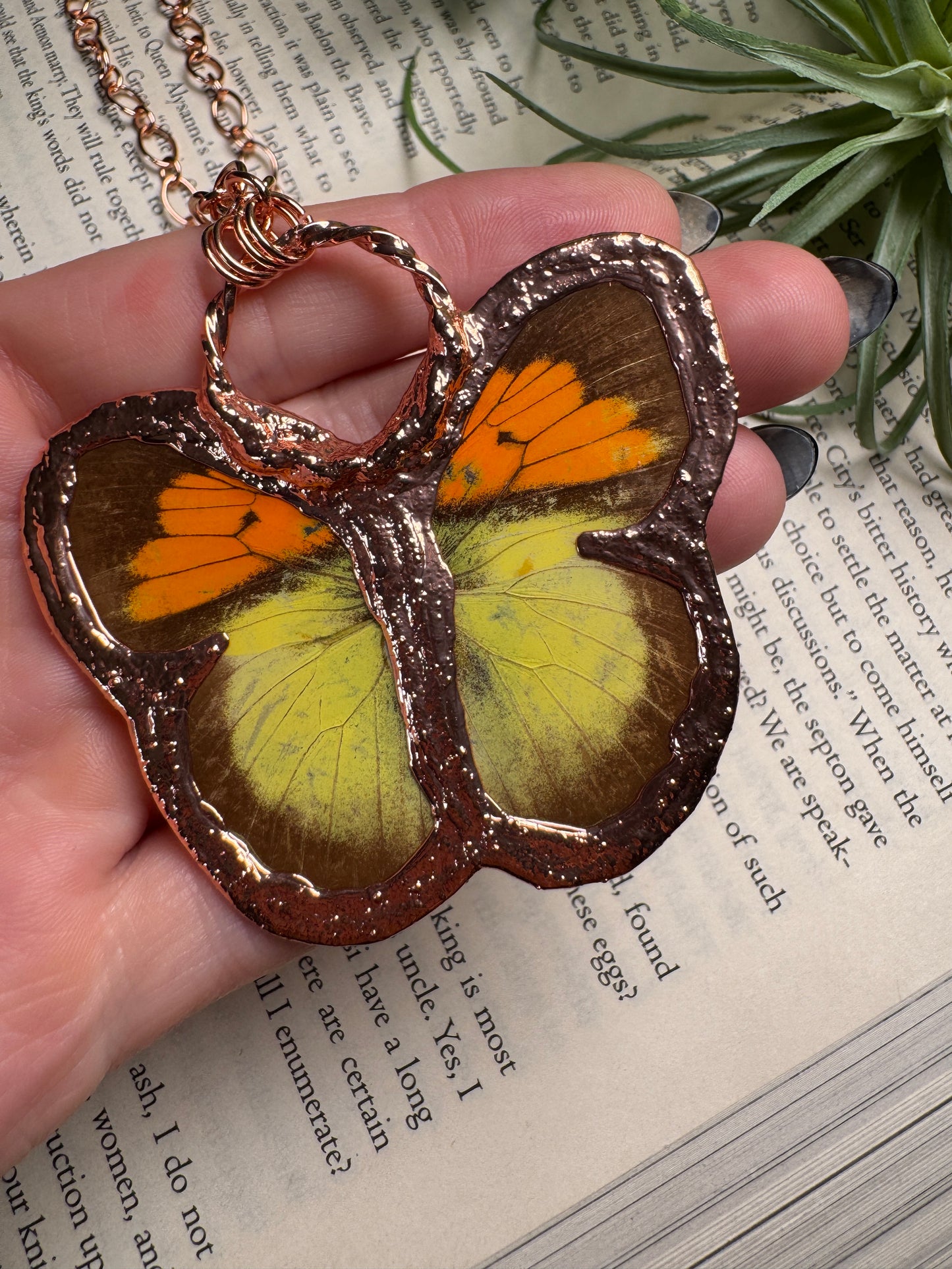 Labradorite Coffin Butterfly Necklace