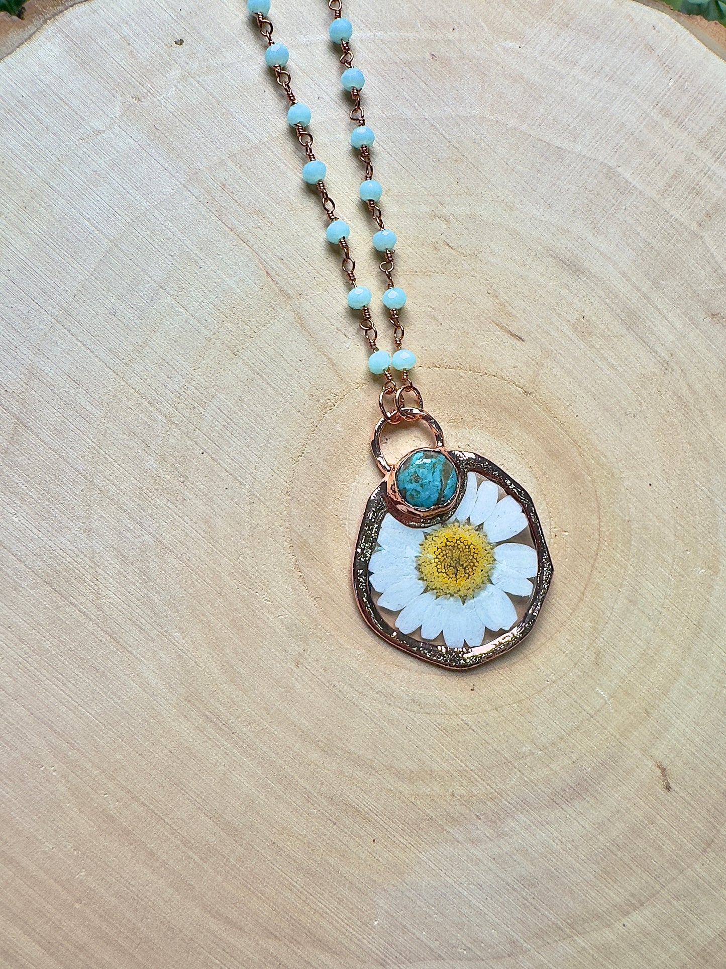Seraphiel- Turquoise and Flower Necklace
