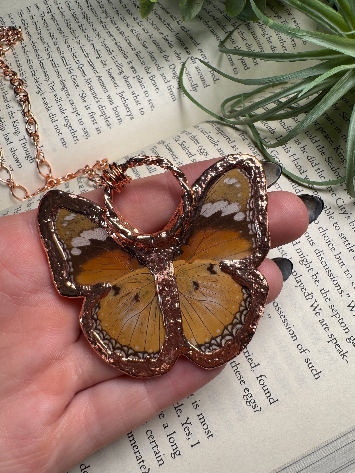 Sunstone Butterfly Necklace