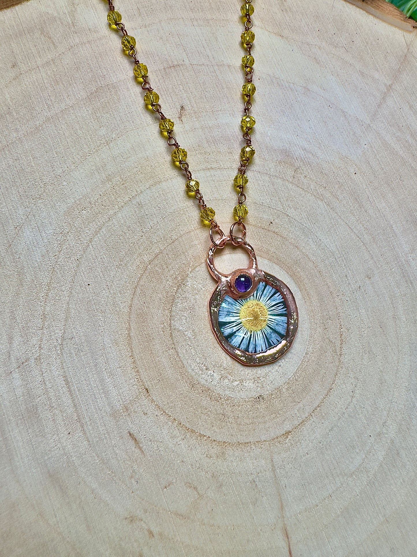 Mistara-Amethyst and Flower Necklace