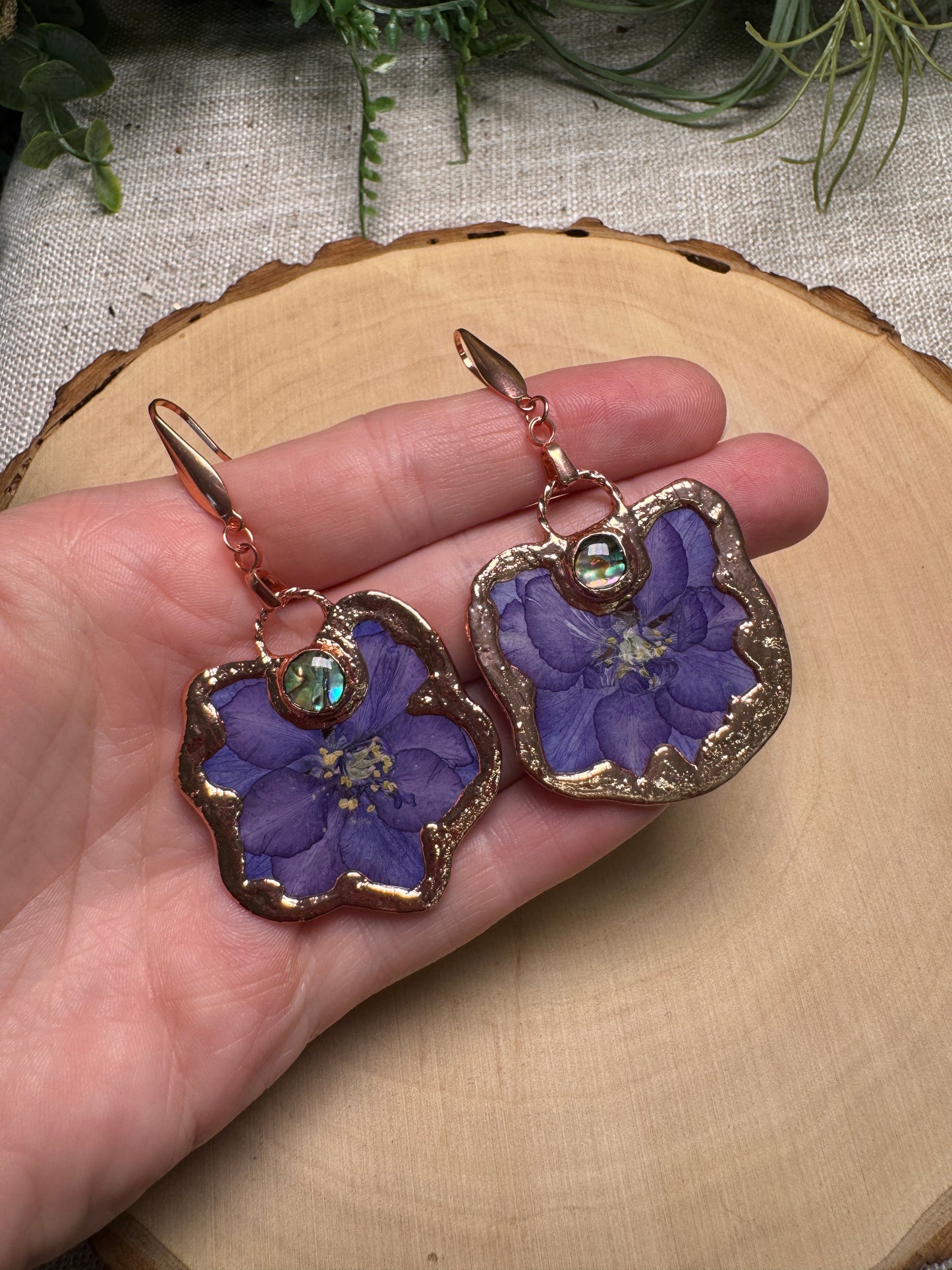 Aquielle- Abalone Shell and Flower Earrings