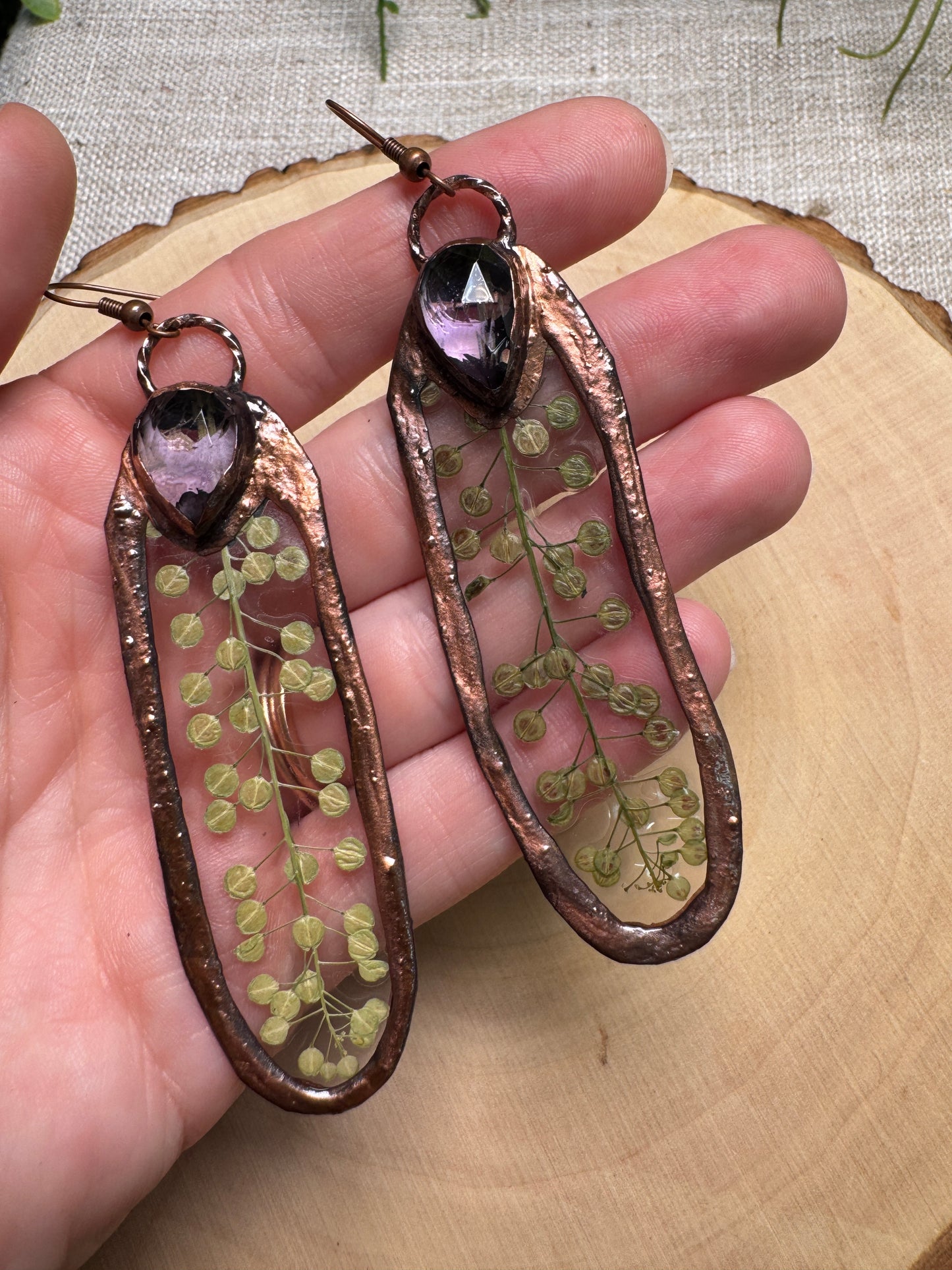 Celestiel- Amethyst and Flower Earrings