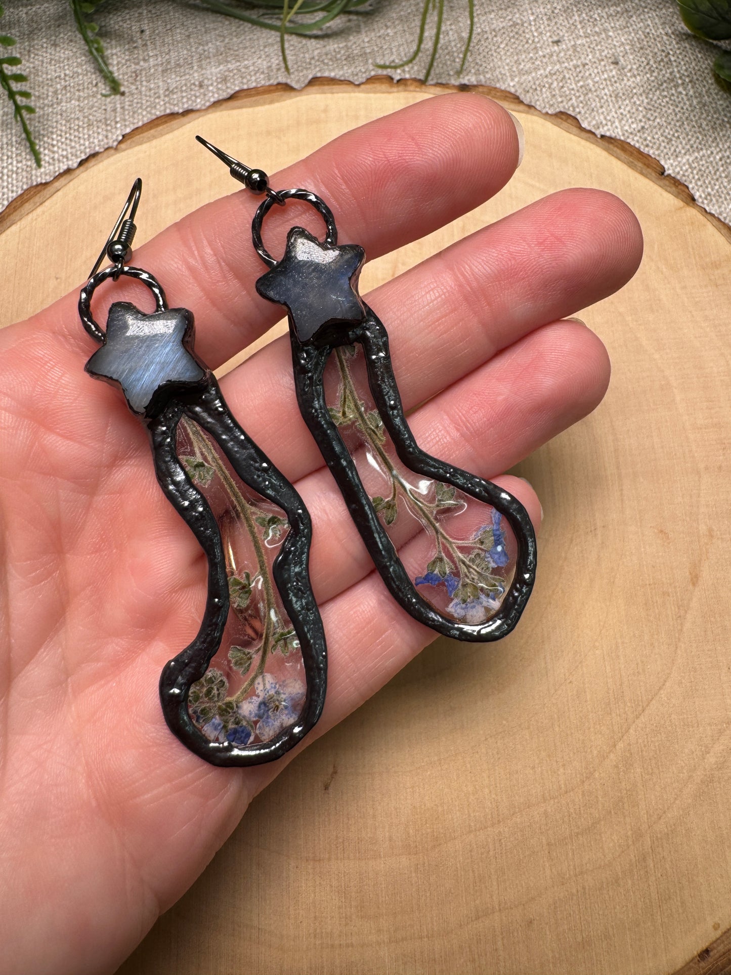 Tinkabelle- Moonstone and Flower Earrings