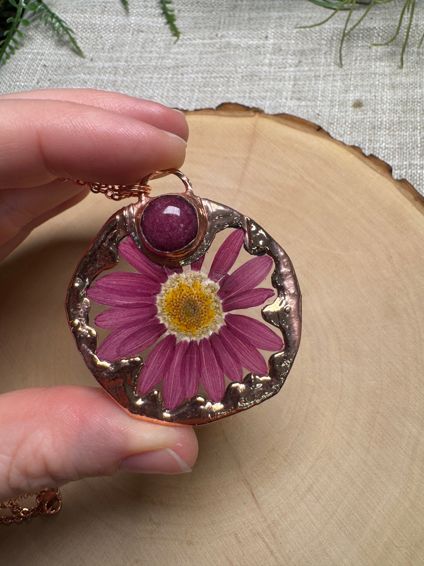 Eilistrae- Purple Aventurine and Flower Necklace