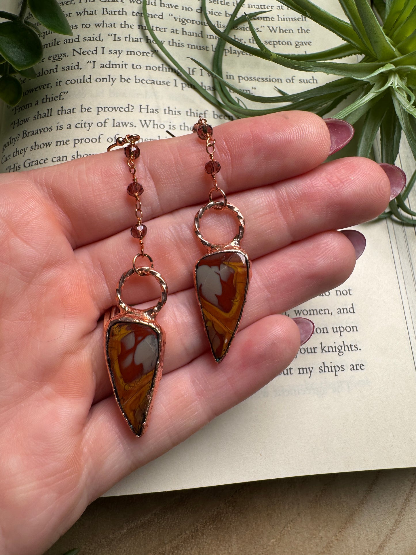 Polychrome Jasper Dangle Earrings