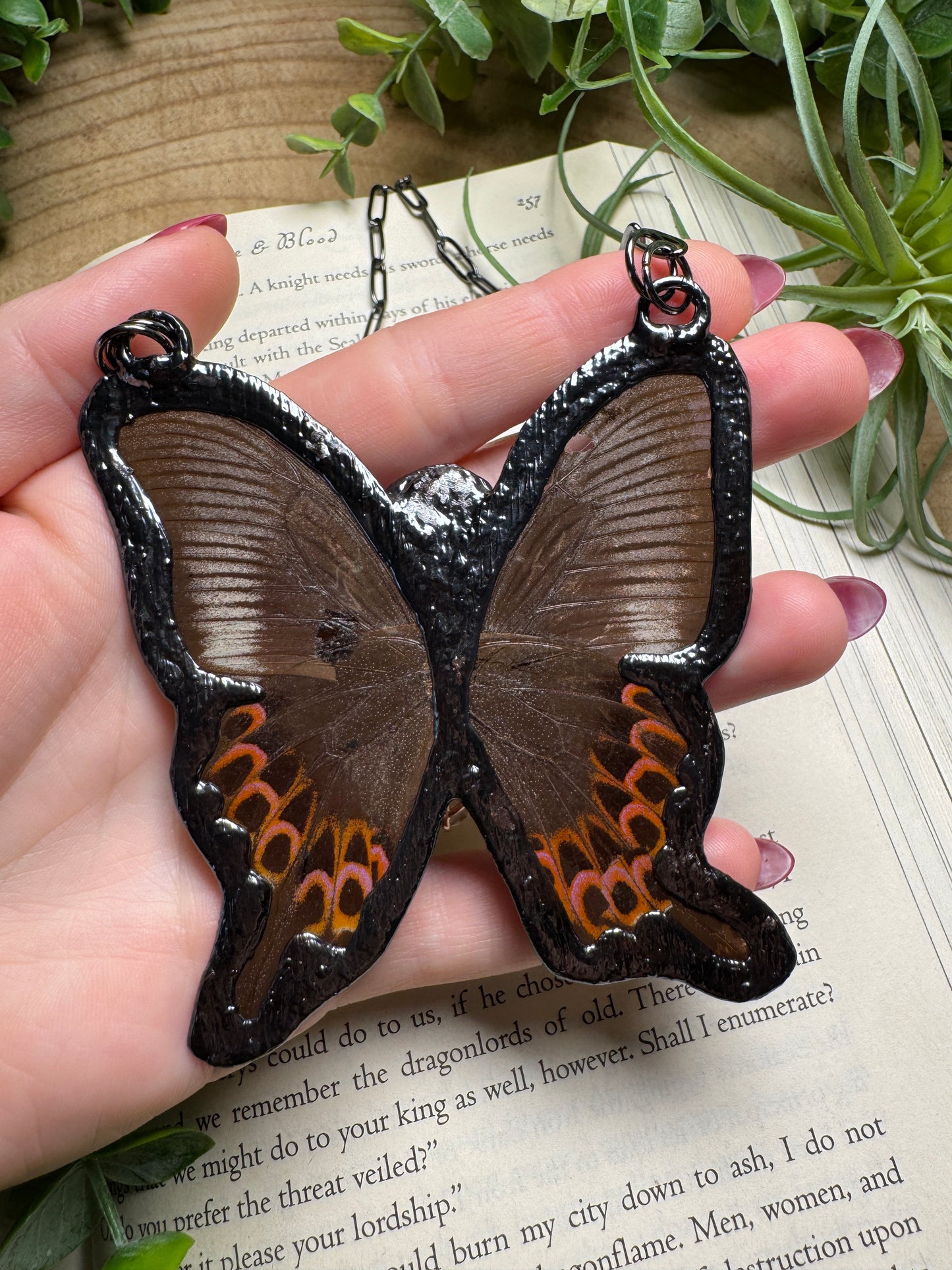 Labradorite Goddess and Butterfly Wing Statement Necklace