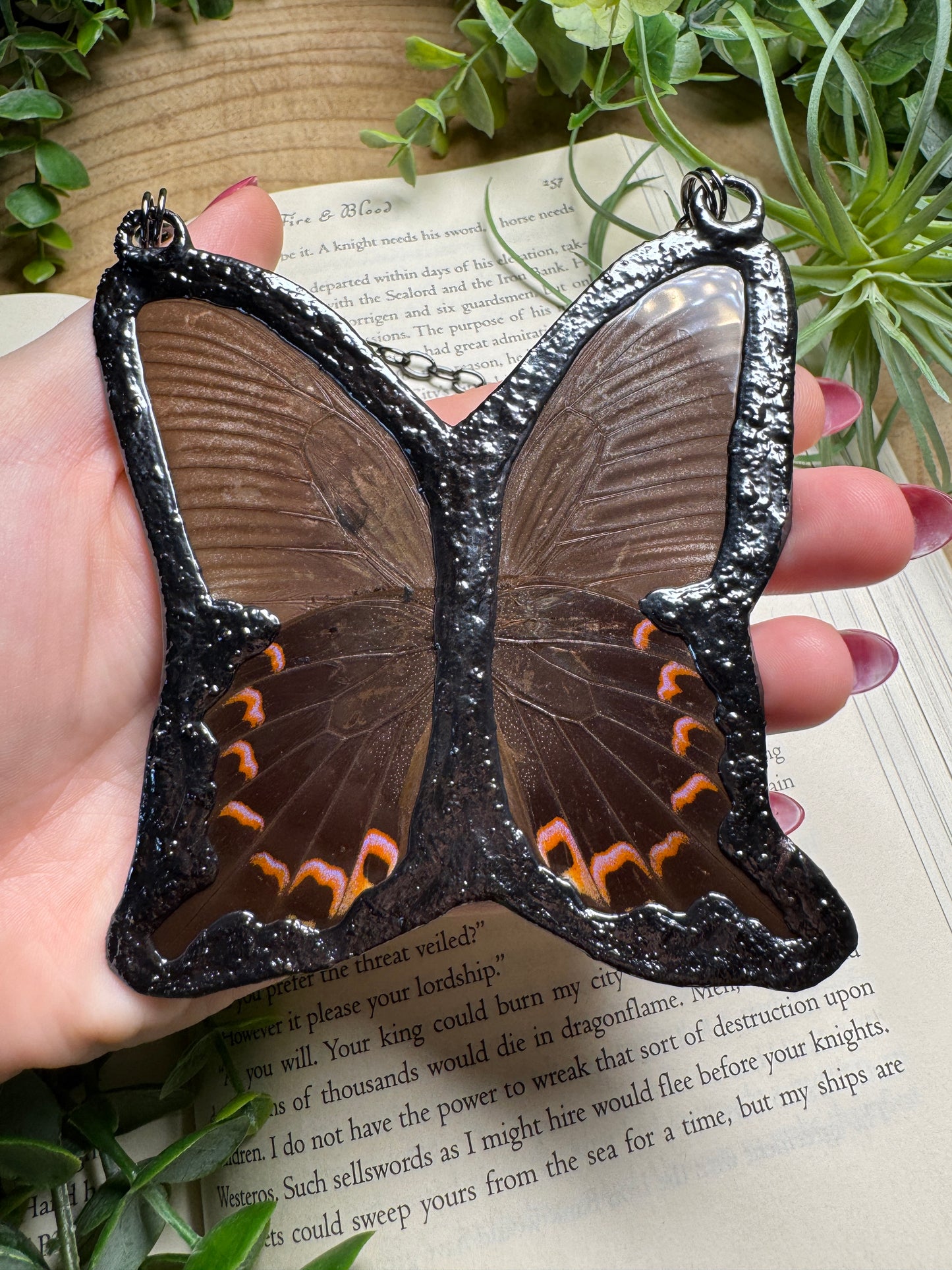 Labradorite and Butterfly Wing Statement Necklace