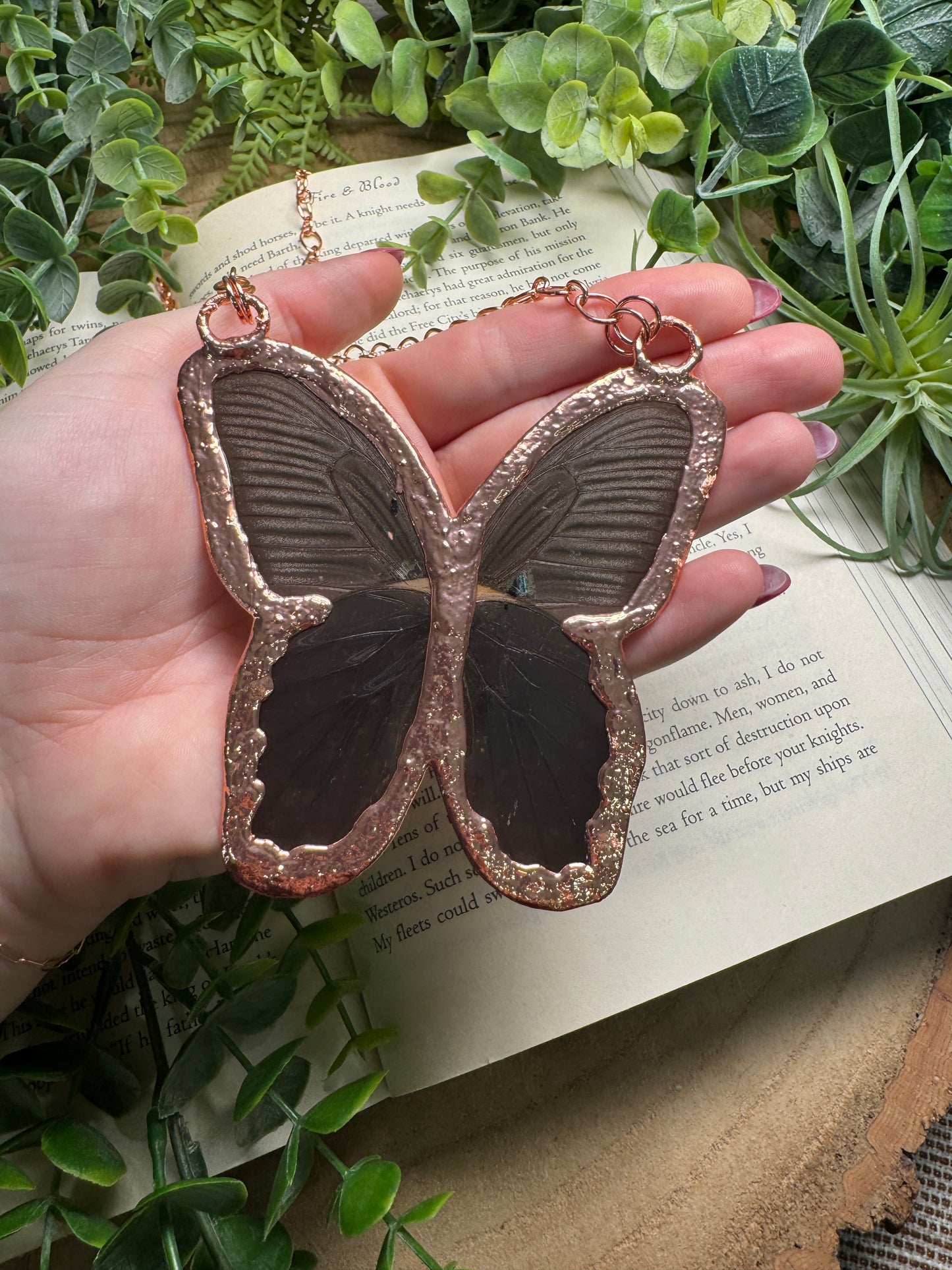 Red Tigers Eye Butterfly Necklace