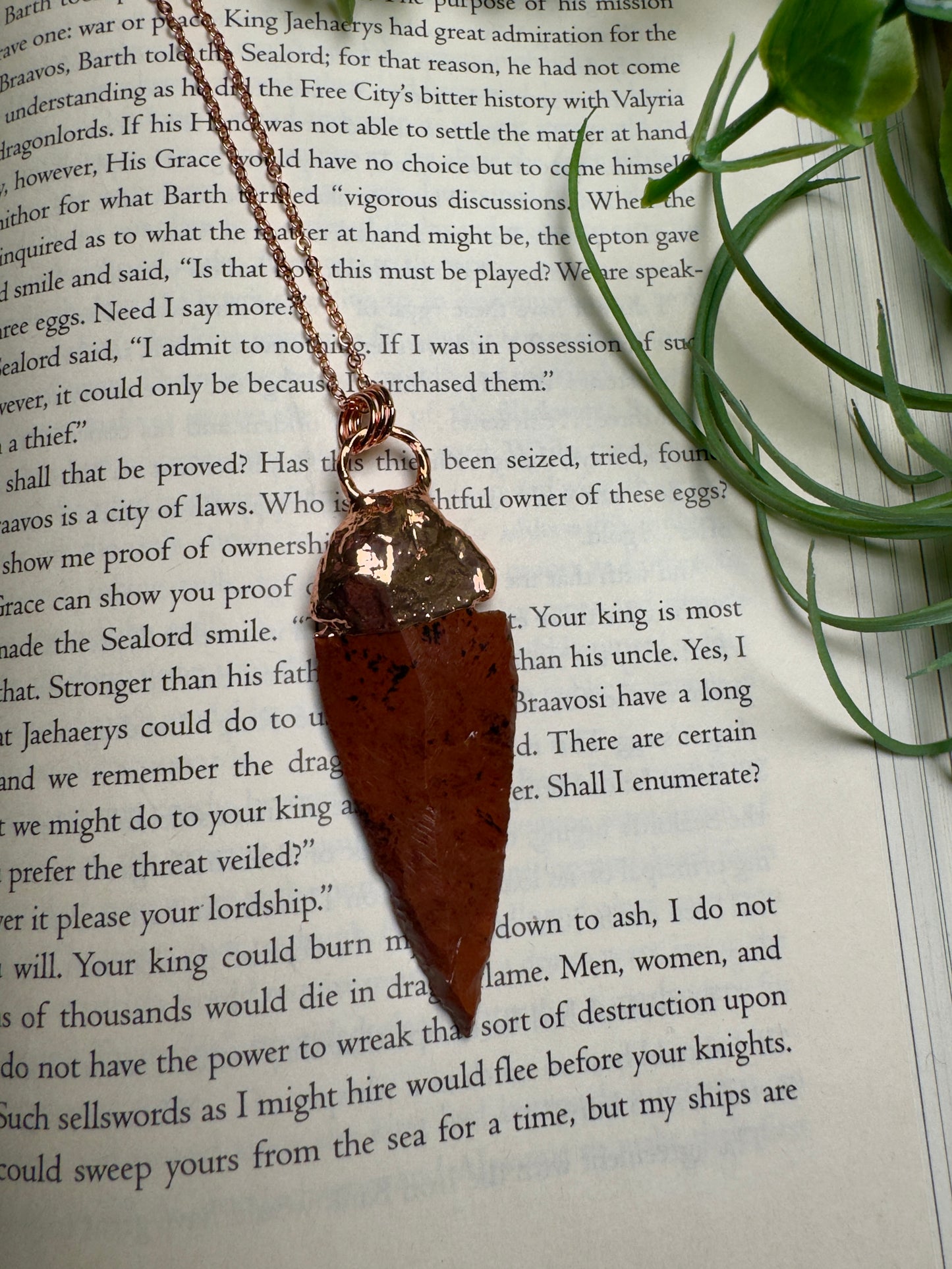 Red Obsidian Arrowhead Necklace