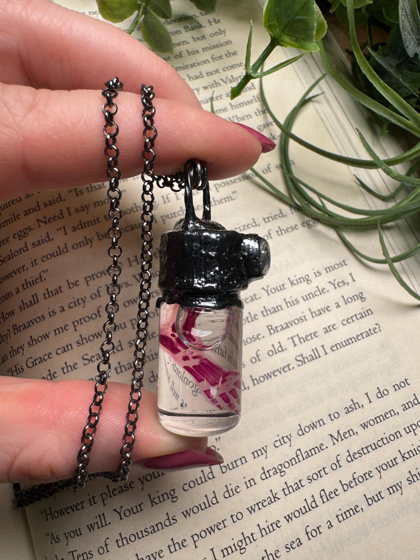 Diaphonized Rat Paw Wet Specimen with Moonstone Necklace